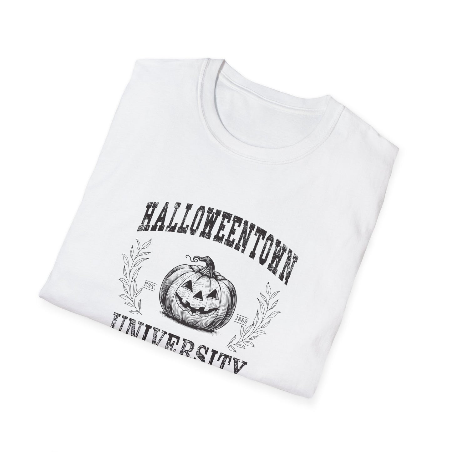 Halloween University Pumpkin Graphic T-Shirt for Fall Celebrations
