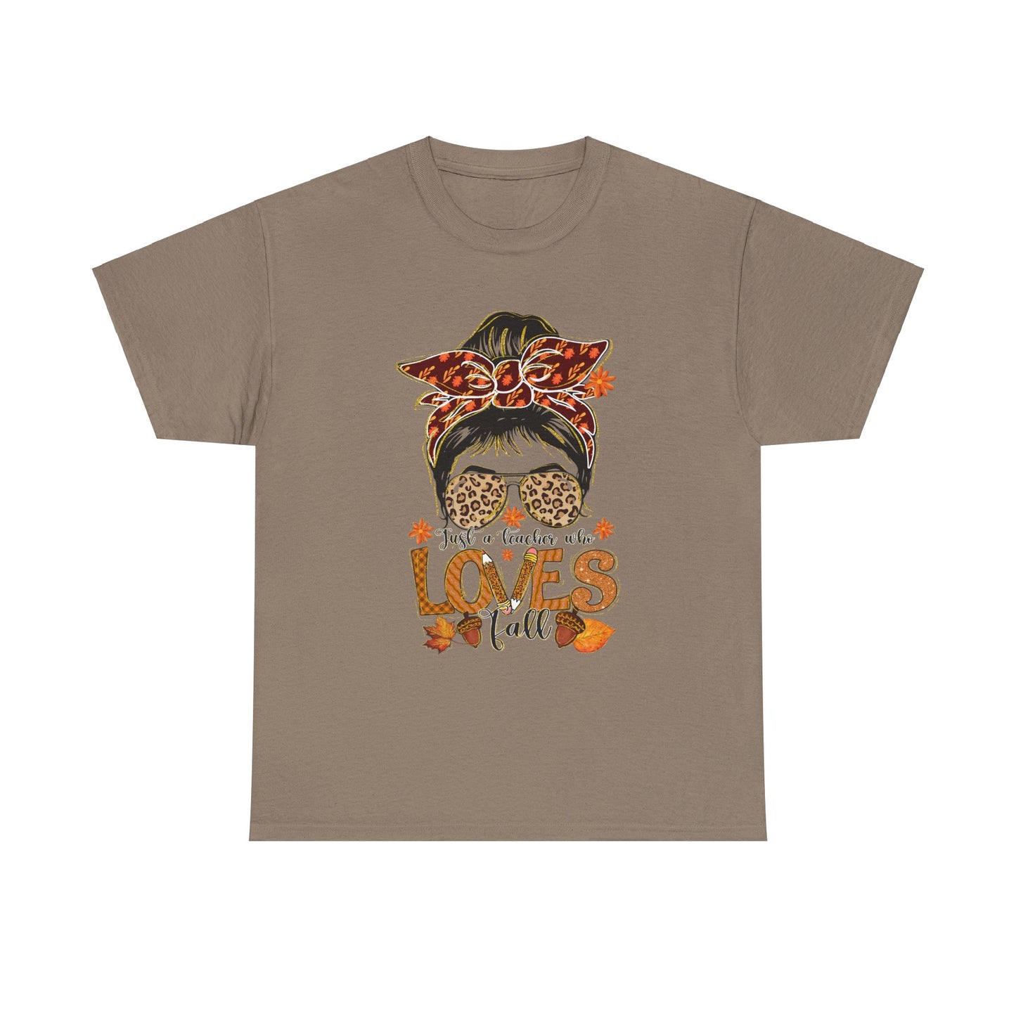 Fall Vibes Teacher Unisex Heavy Cotton Tee - "She Loves Fall" Design