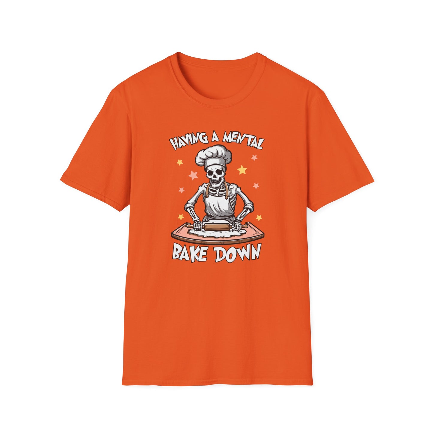 Funny Skeleton Chef T-Shirt - "Having a Mental Bake Down" - Halloween & Baking Lovers