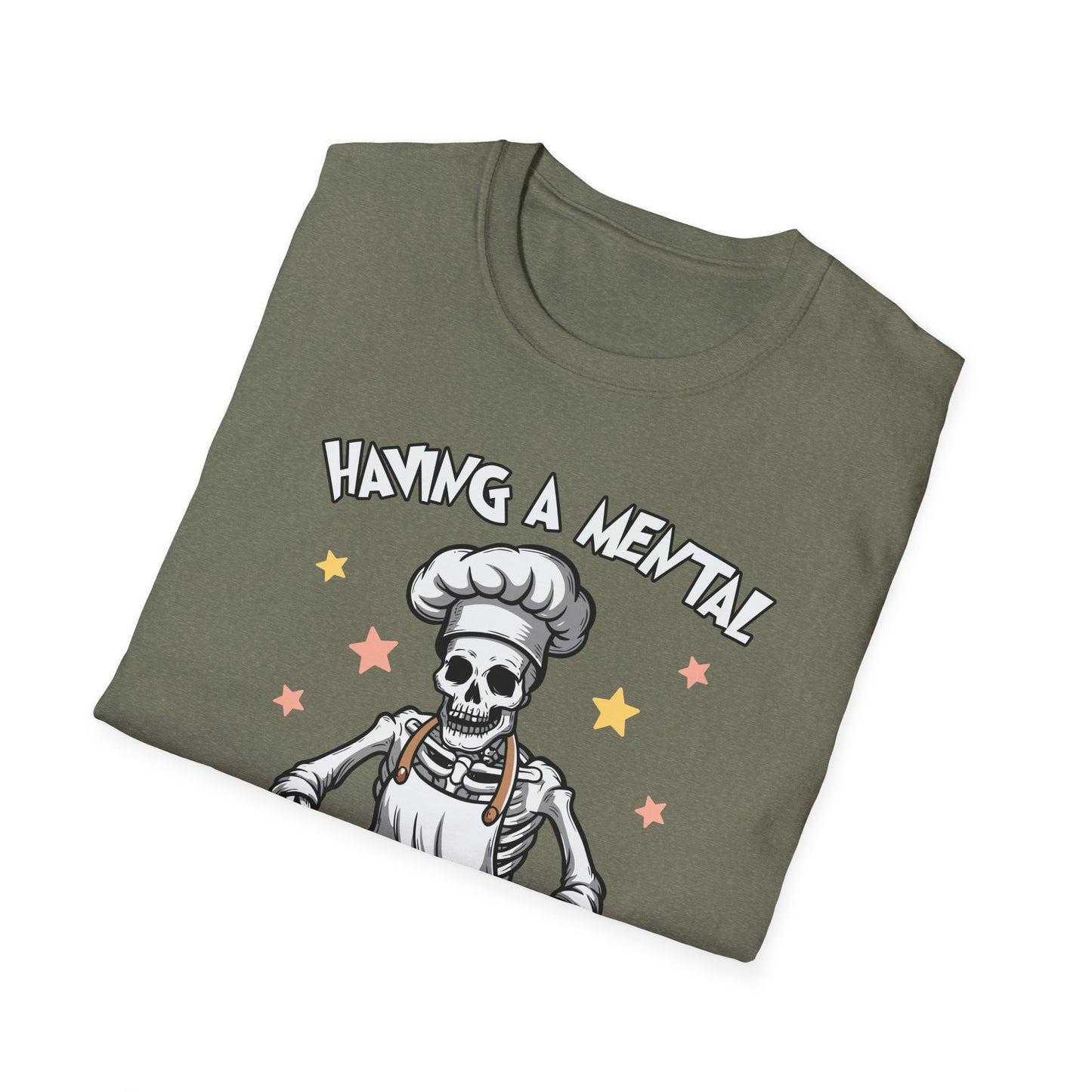 Funny Skeleton Chef T-Shirt - "Having a Mental Bake Down" - Halloween & Baking Lovers
