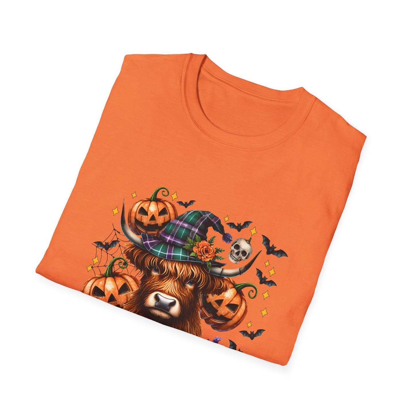 Halloween Cow Halloween Y'all Unisex Softstyle T-Shirt - Cute & Cozy for Fall Celebrations