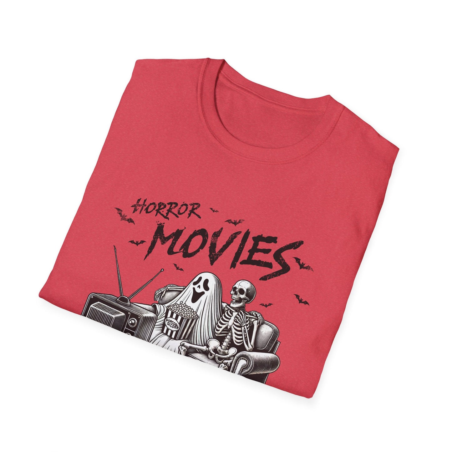 Horror Movies and Chill T-Shirt - Unisex Softstyle Tee for Movie Lovers- Great Halloween Tshirt
