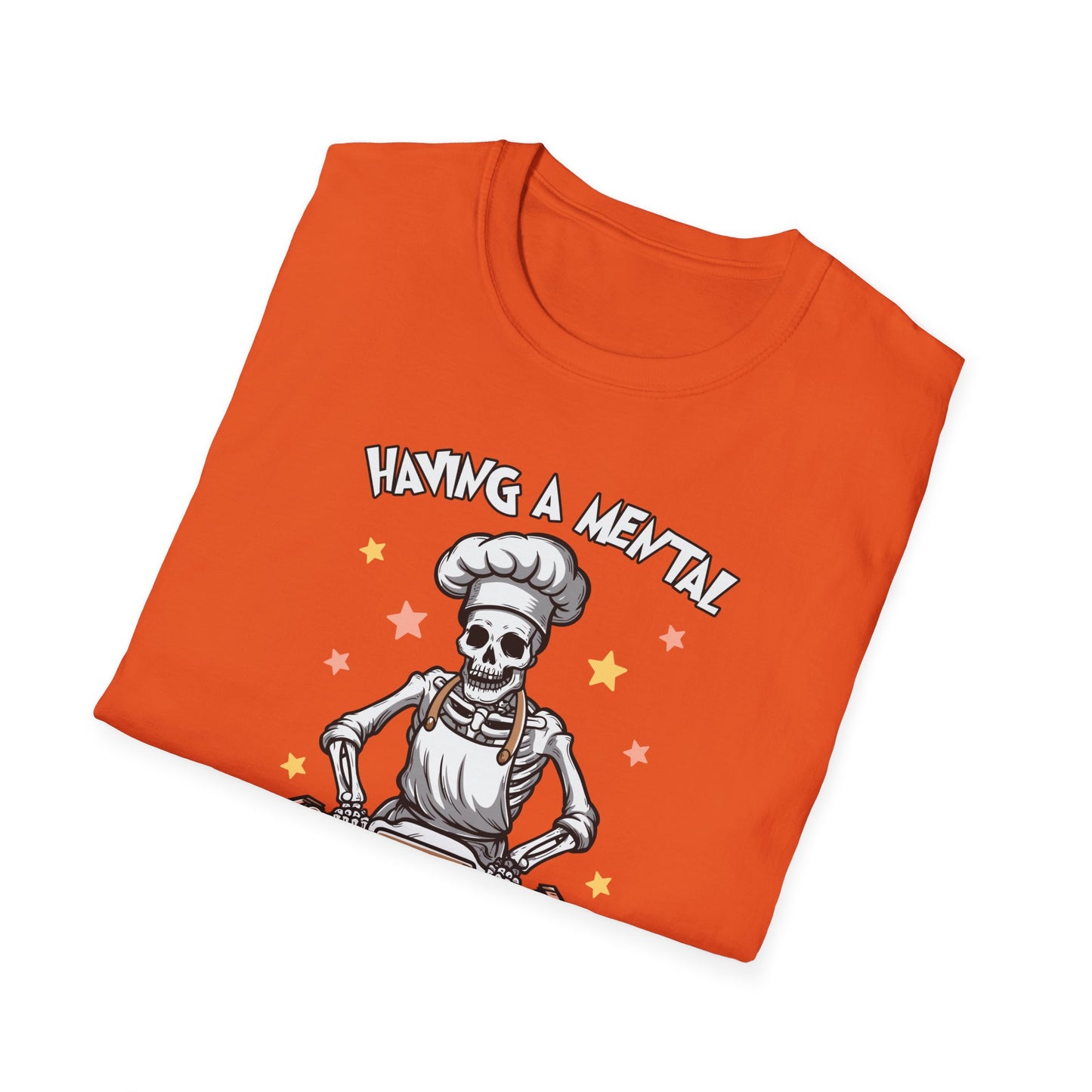 Funny Skeleton Chef T-Shirt - "Having a Mental Bake Down" - Halloween & Baking Lovers
