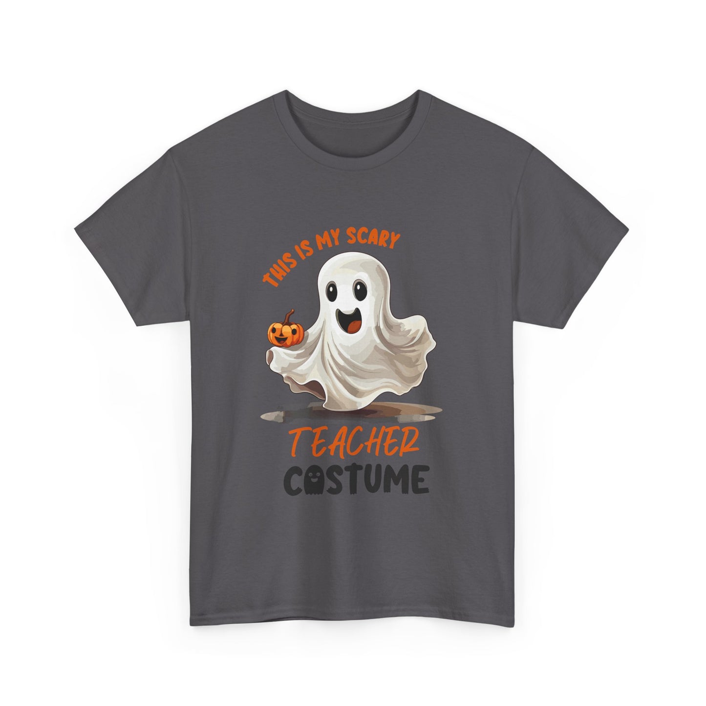 Funny Ghost Teacher Costume Tee | Unisex Heavy Cotton Shirt for School Teacher