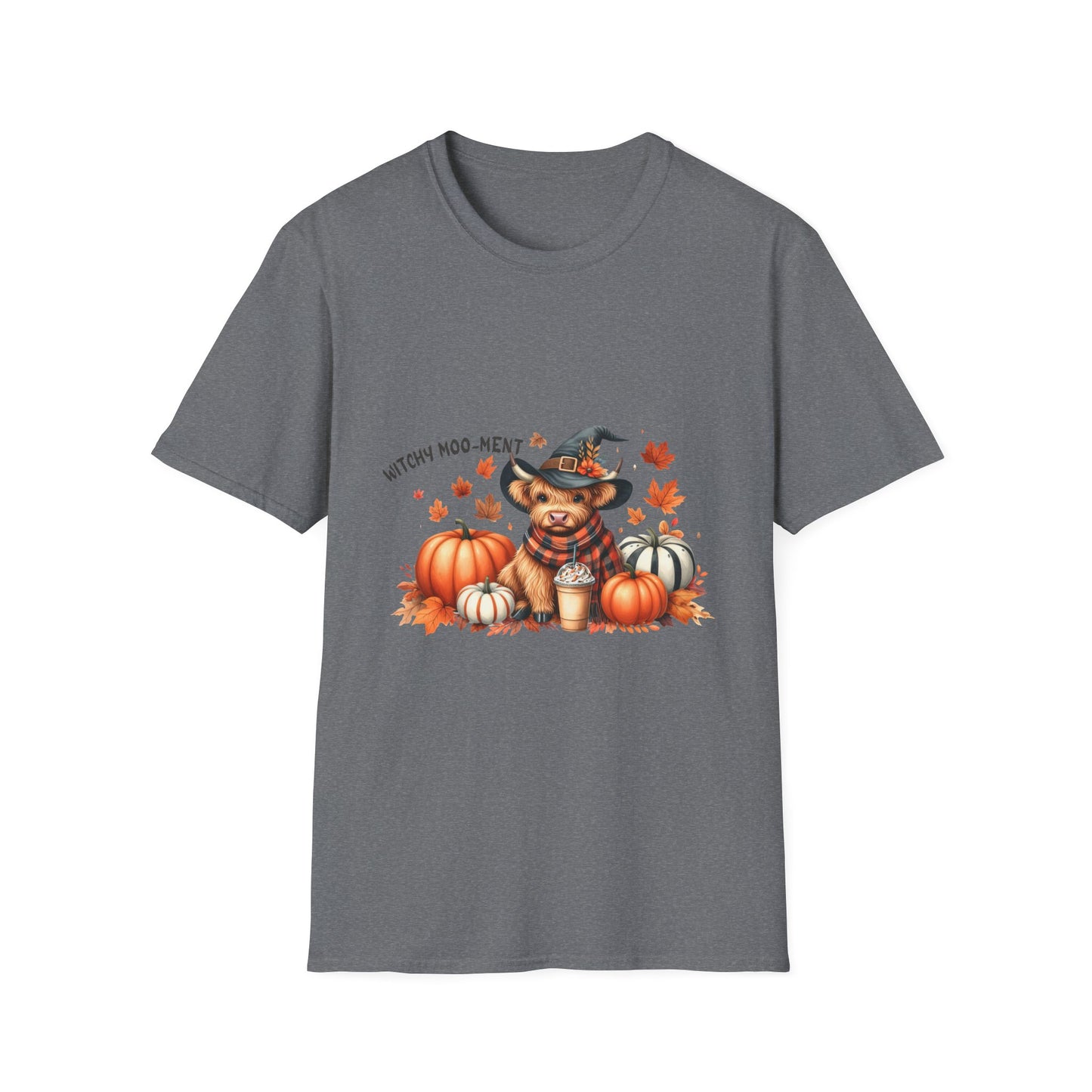 Halloween Cow Witch Moo-Ment Pumpkin Unisex Softstyle T-Shirt