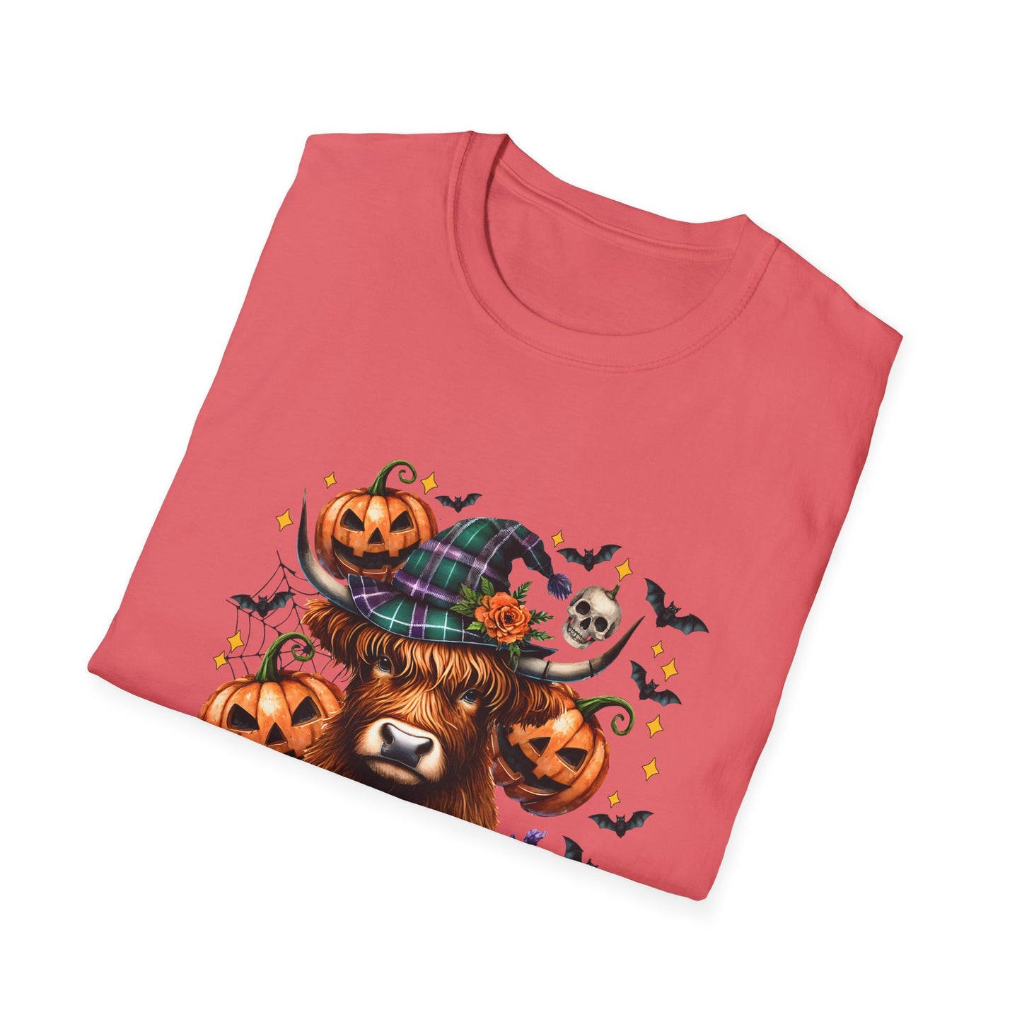 Halloween Cow Halloween Y'all Unisex Softstyle T-Shirt - Cute & Cozy for Fall Celebrations