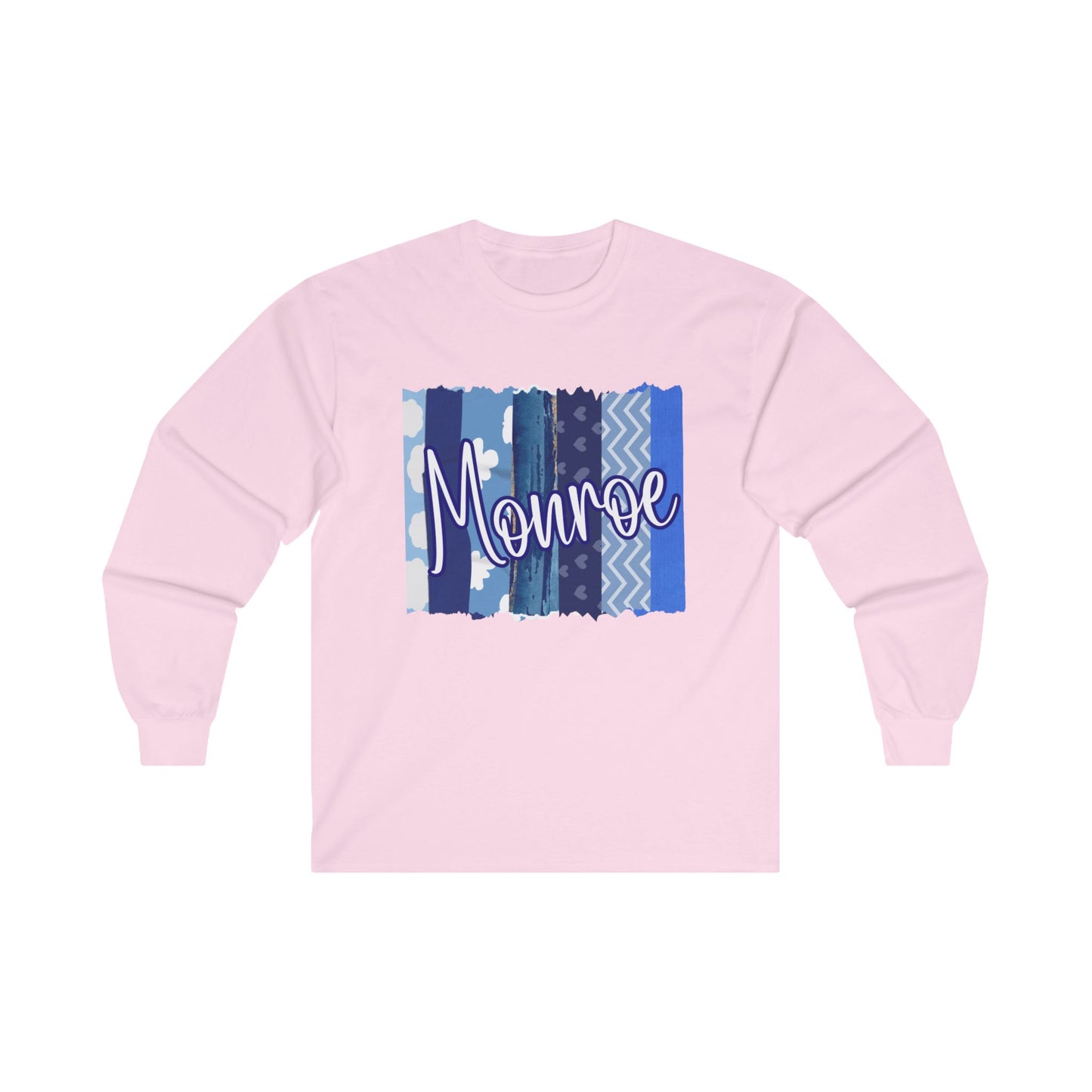 Monroe Patchwork Long Sleeve Tee - Stylish Unisex Cotton Shirt for Casual Wear