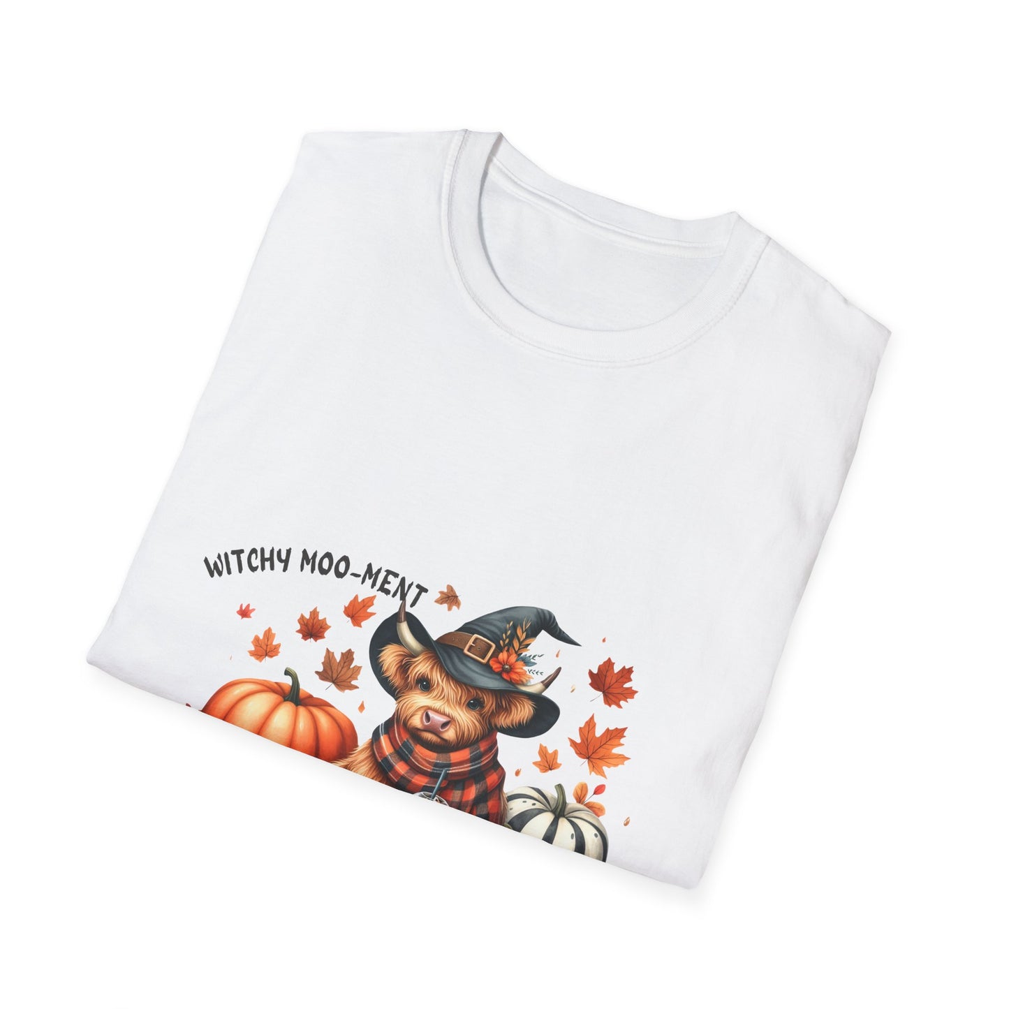 Halloween Cow Witch Moo-Ment Pumpkin Unisex Softstyle T-Shirt