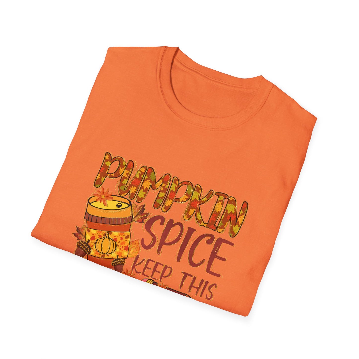 "Pumpkin Spice Keeps this Teacher Nice" Fall Teacher Unisex Softstyle T-Shirt