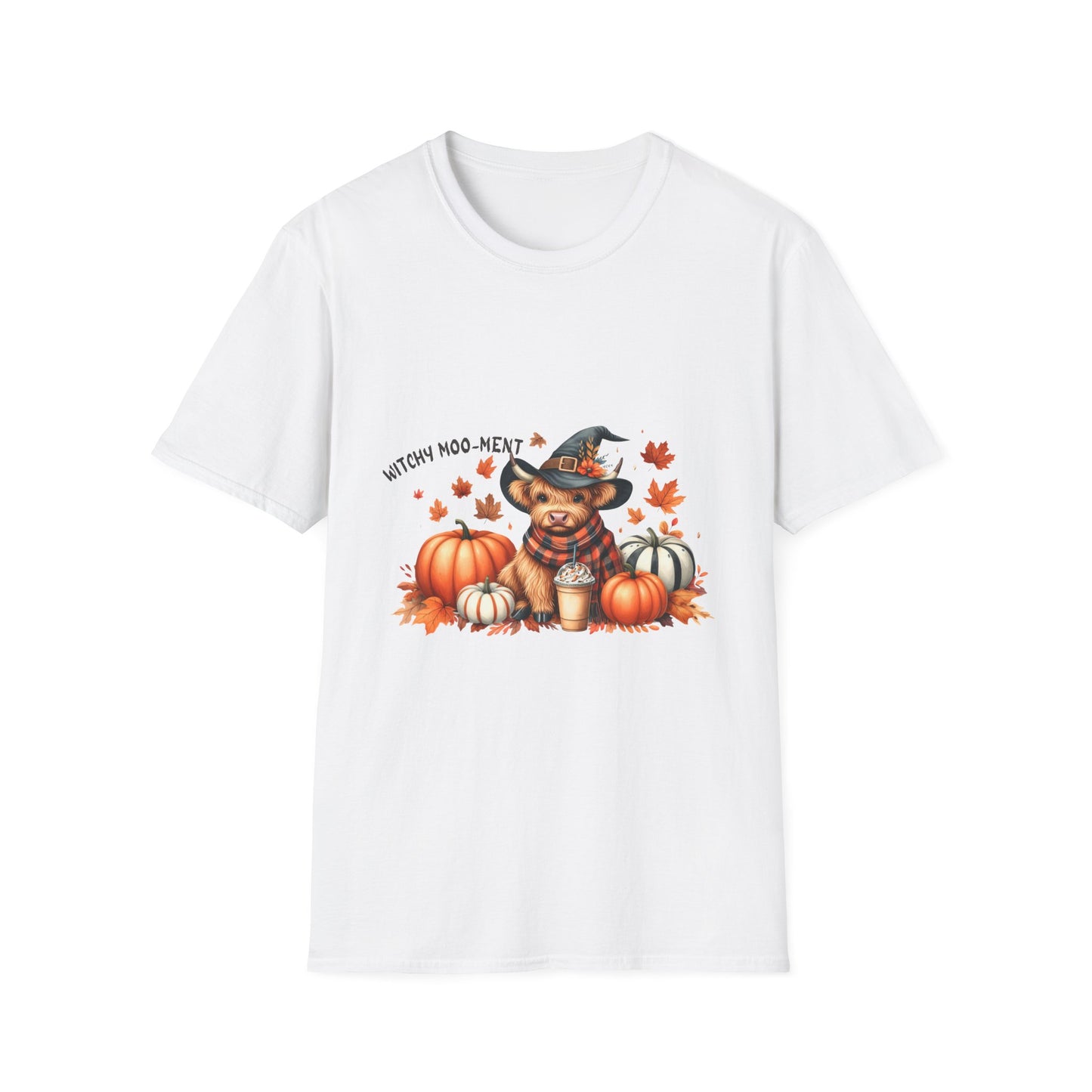 Halloween Cow Witch Moo-Ment Pumpkin Unisex Softstyle T-Shirt