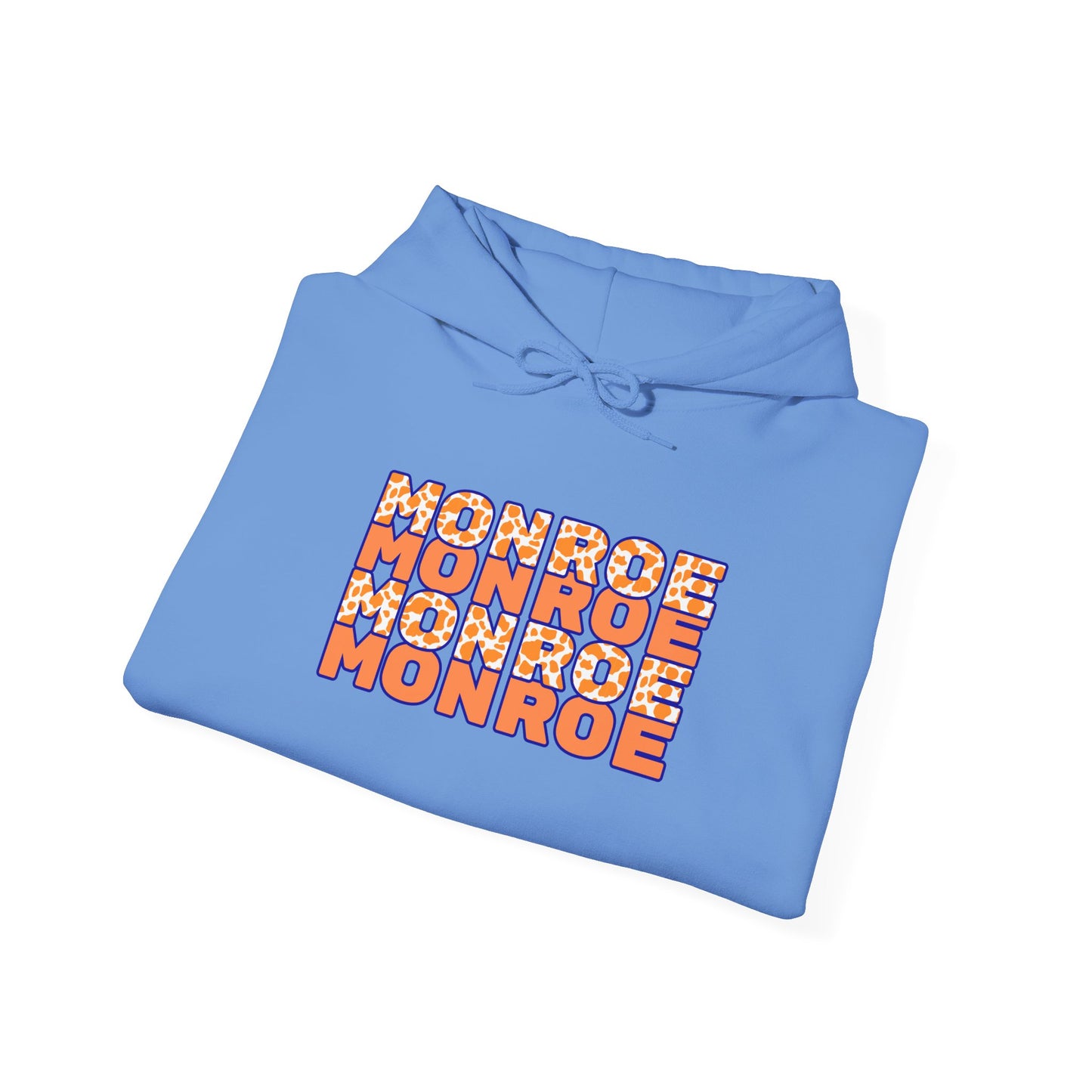 Monroe Spirit 2 dided Cow Print Unisex Heavy Blend™ Hooded Sweatshirt - Cozy and Stylish for Game Days