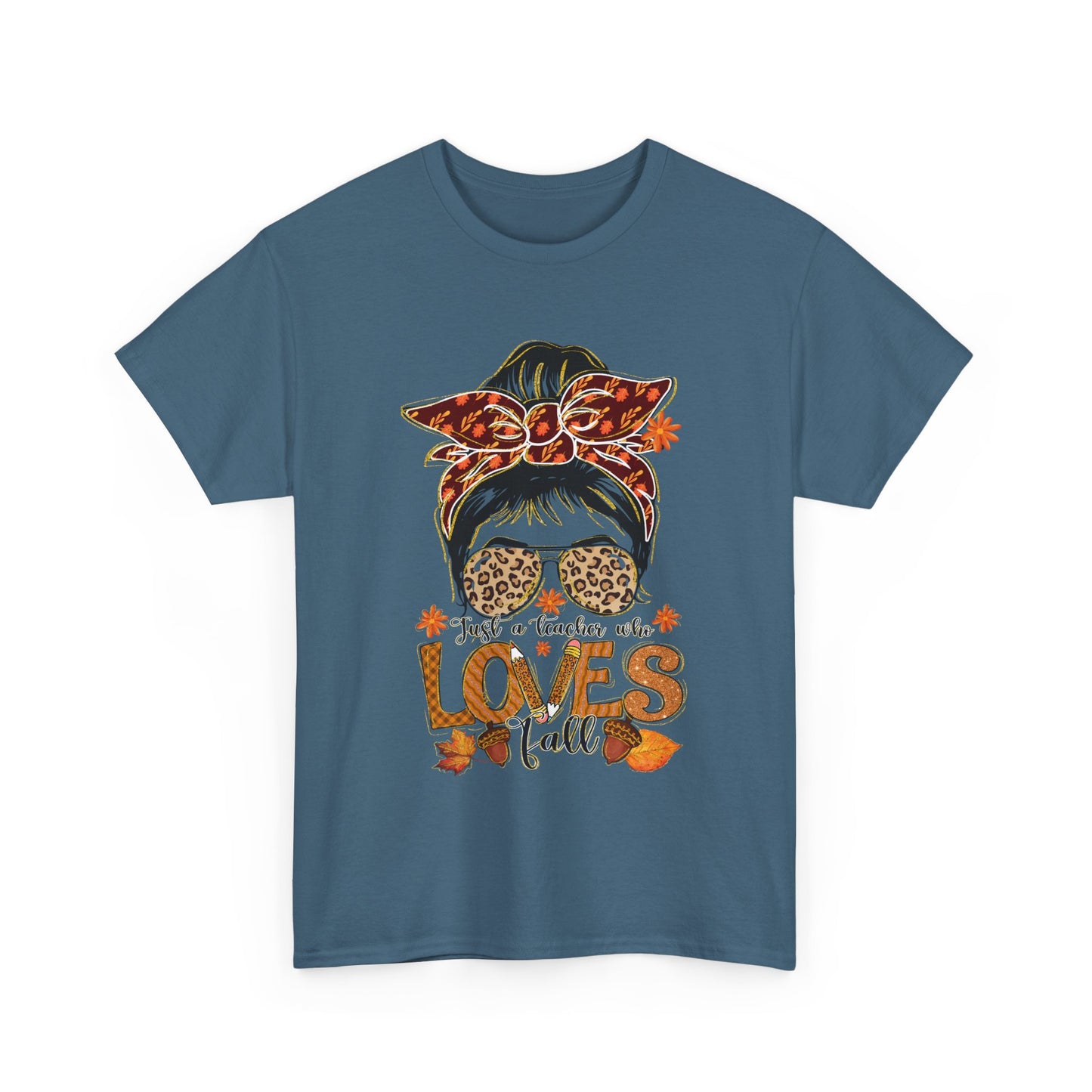 Fall Vibes Teacher Unisex Heavy Cotton Tee - "She Loves Fall" Design