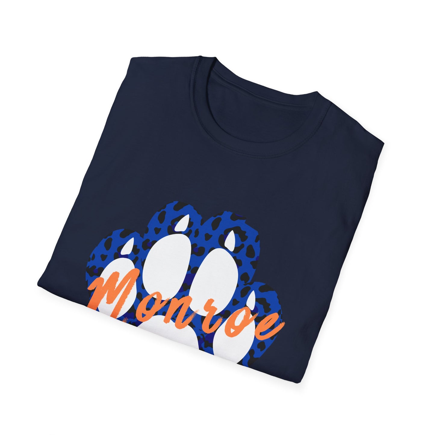 Monroe Leopard Print Paw Unisex Softstyle T-Shirt