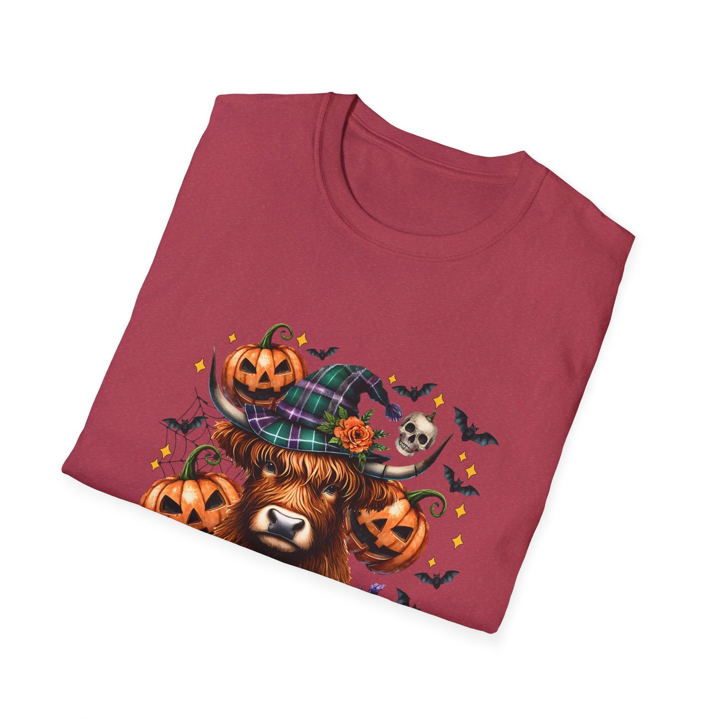 Halloween Cow Halloween Y'all Unisex Softstyle T-Shirt - Cute & Cozy for Fall Celebrations