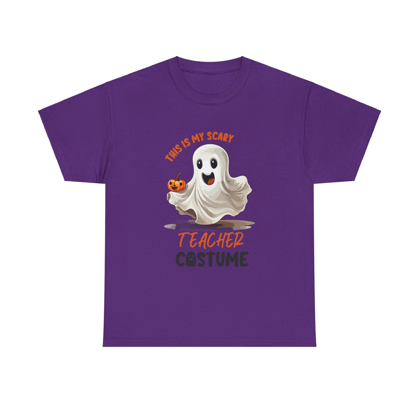 Funny Ghost Teacher Costume Tee | Unisex Heavy Cotton Shirt for School Teacher