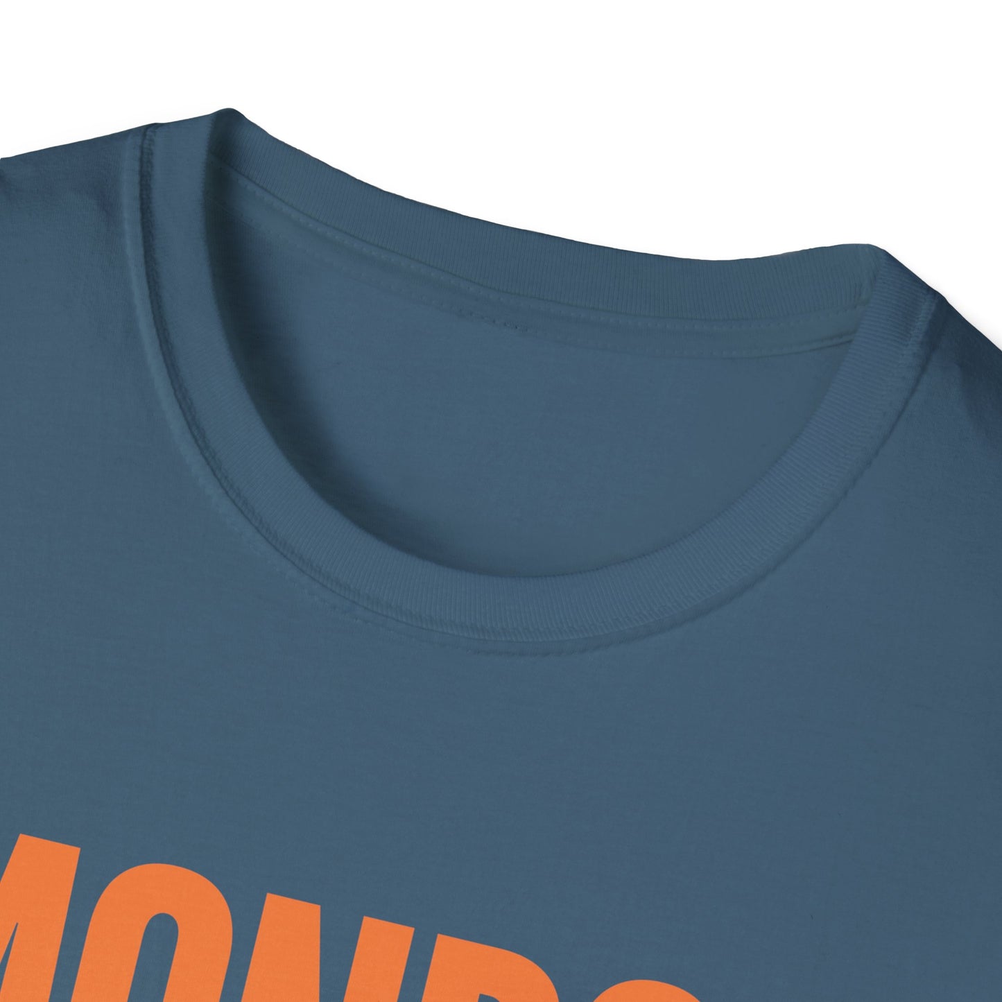 Monroe (Orange) Monarchs (Blue) with Cute Lion Wearing a Crown Leaping Adult Unisex Soft Tshirt
