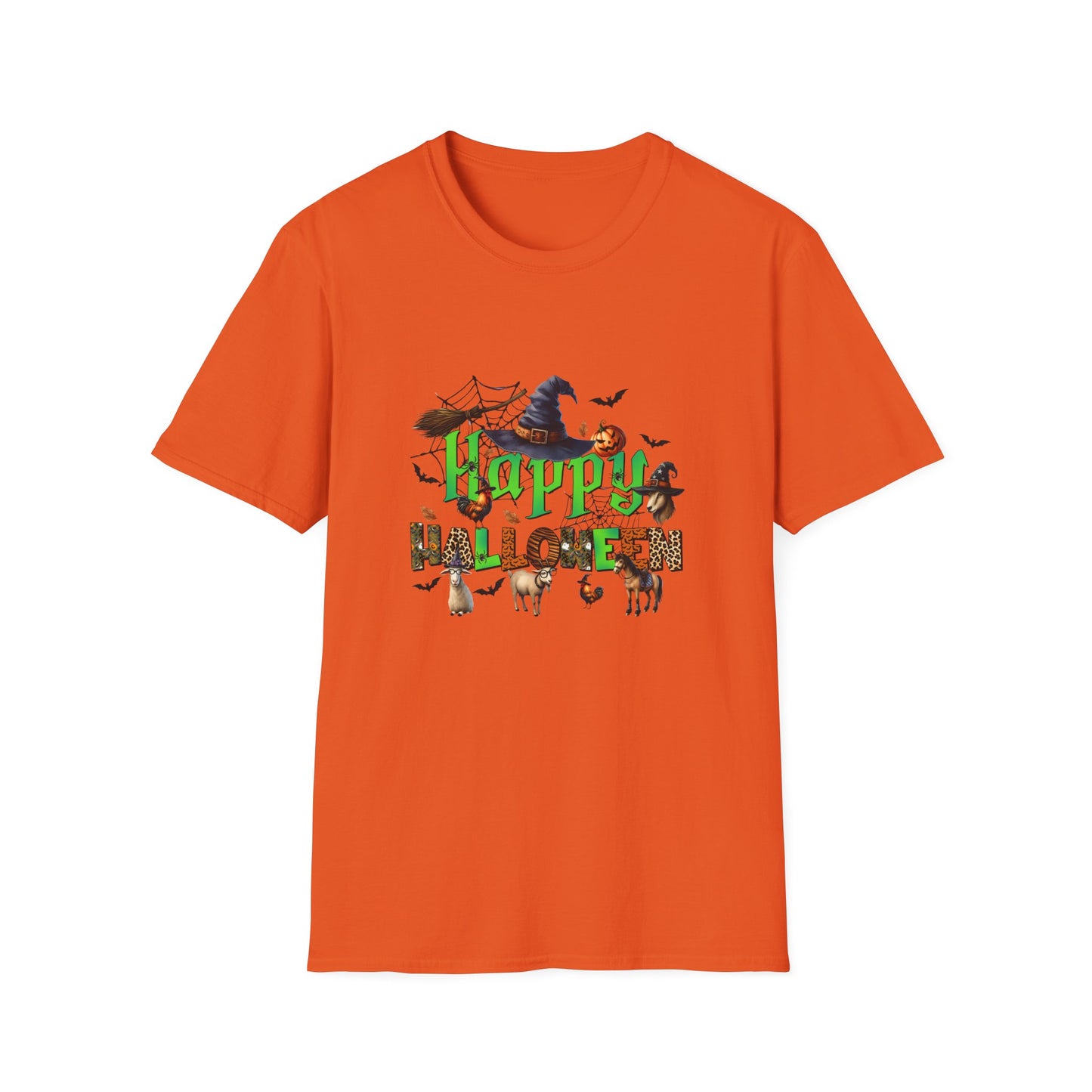 Happy Halloween  Fall FarmUnisex Softstyle T-Shirt - "Happy Halloween" Design