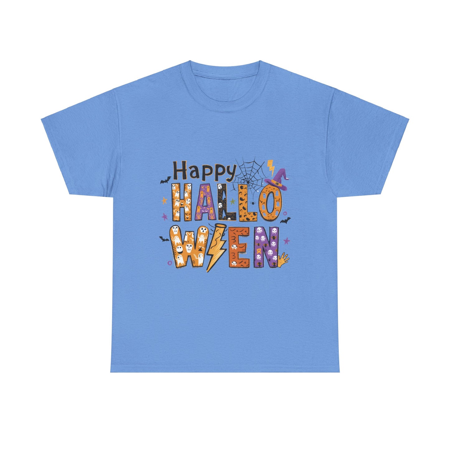 Happy Halloween Unisex Heavy Cotton Tee - Fun Festive Halloween School Teacher T-Shirt for Fall Celebrations