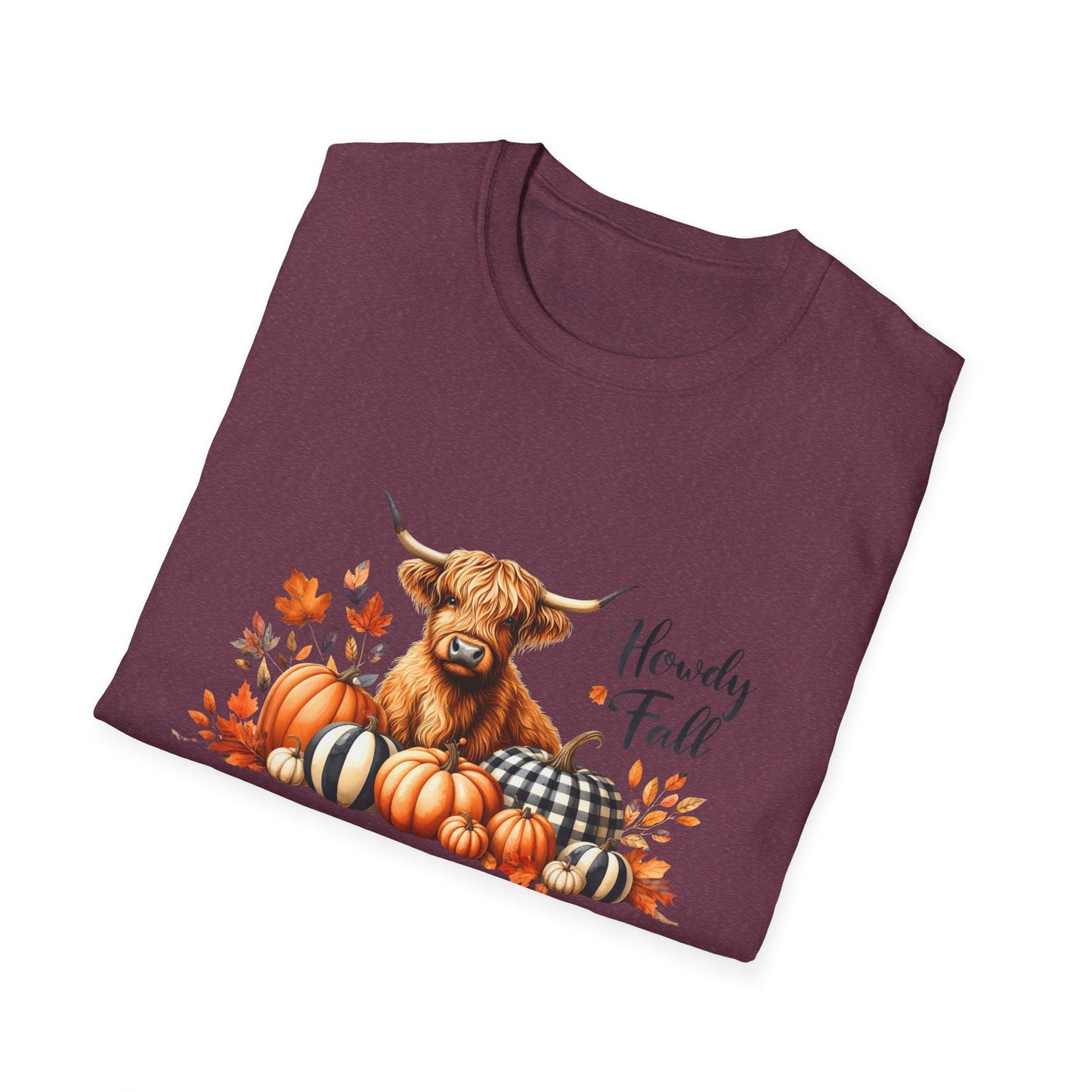 Autumn Cow Graphic T-Shirt - Perfect for Fall Celebrations