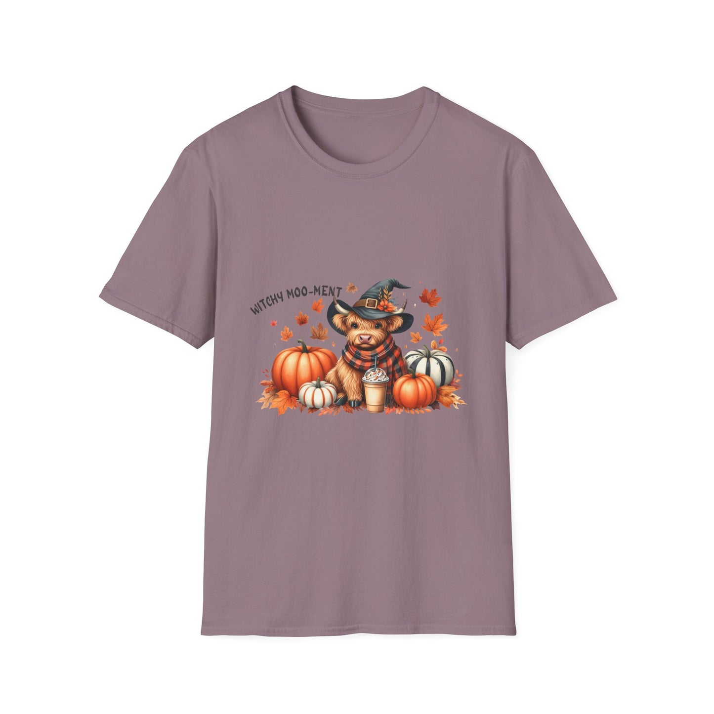 Halloween Cow Witch Moo-Ment Pumpkin Unisex Softstyle T-Shirt