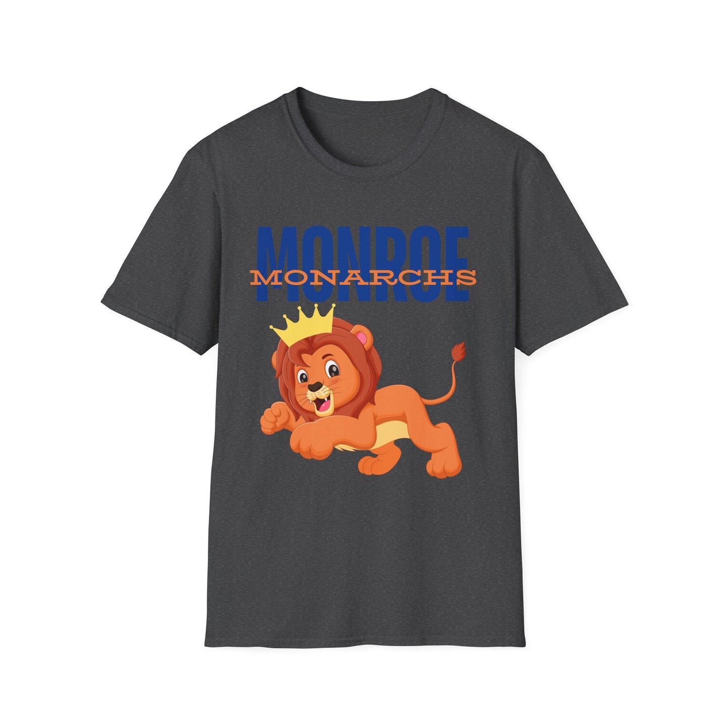 Monroe Monarchs Blue/Orange Jumping Lion Crown Design