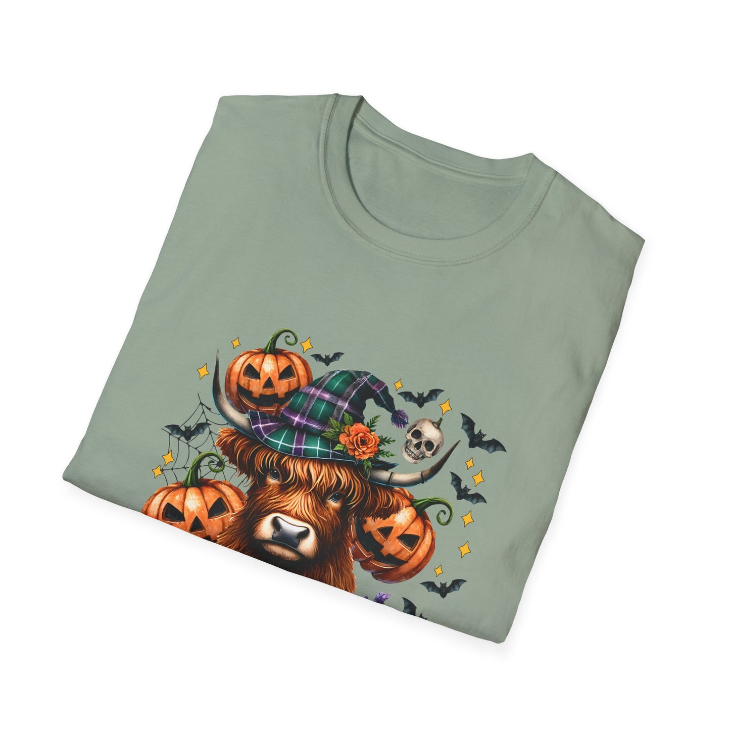 Halloween Cow Halloween Y'all Unisex Softstyle T-Shirt - Cute & Cozy for Fall Celebrations