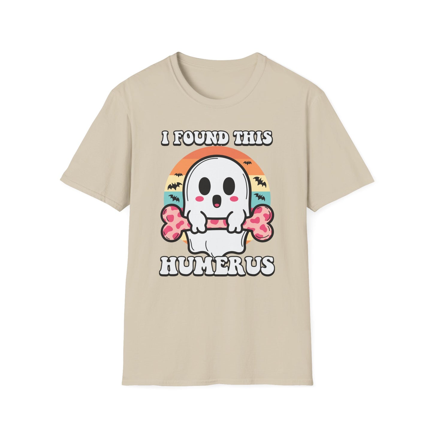 I Found This Humerus Unisex Softstyle T-Shirt - Fun Halloween Ghost Tee