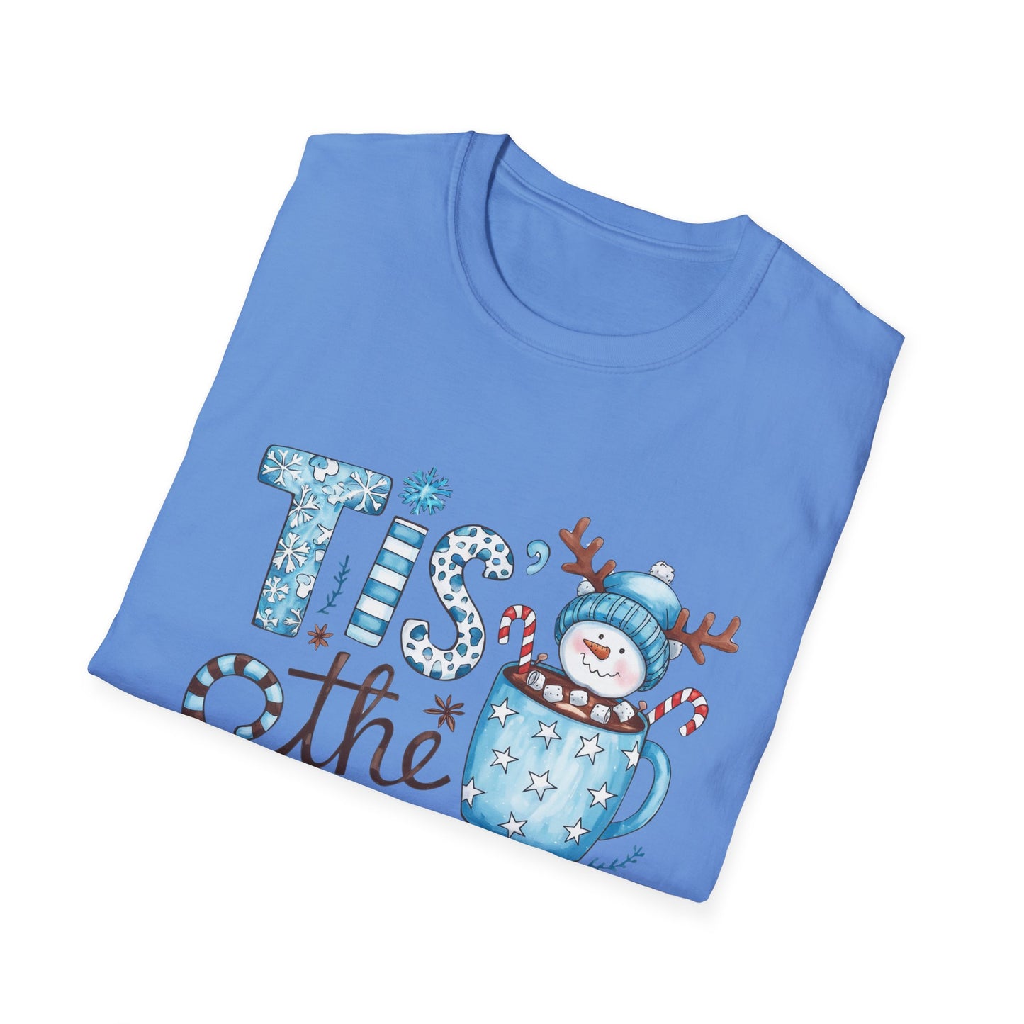 'Tis the Season Unisex Softstyle T-Shirt - Festive Holiday Tee with Snowman Design
