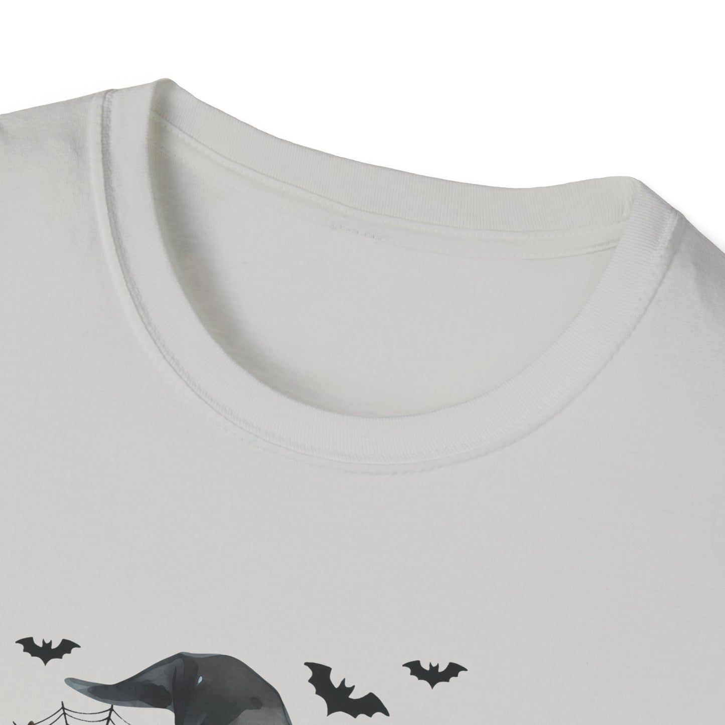 Halloween Cow Graphic T-Shirt - "We're Out at Midnight" - Unisex Softstyle Tee