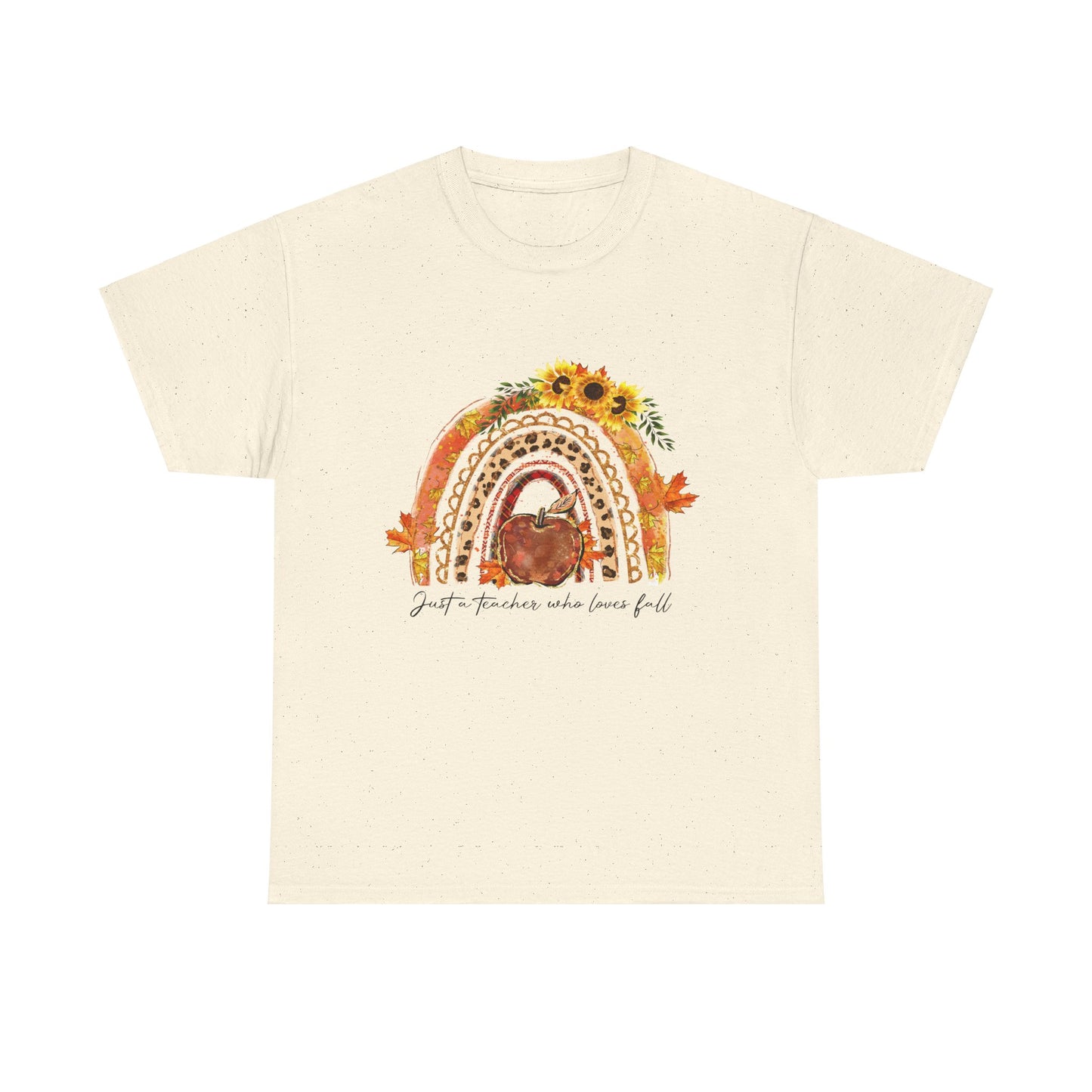 Fall Vibes Unisex Heavy Cotton Tee - 'Just a Teacher Who Loves Fall'