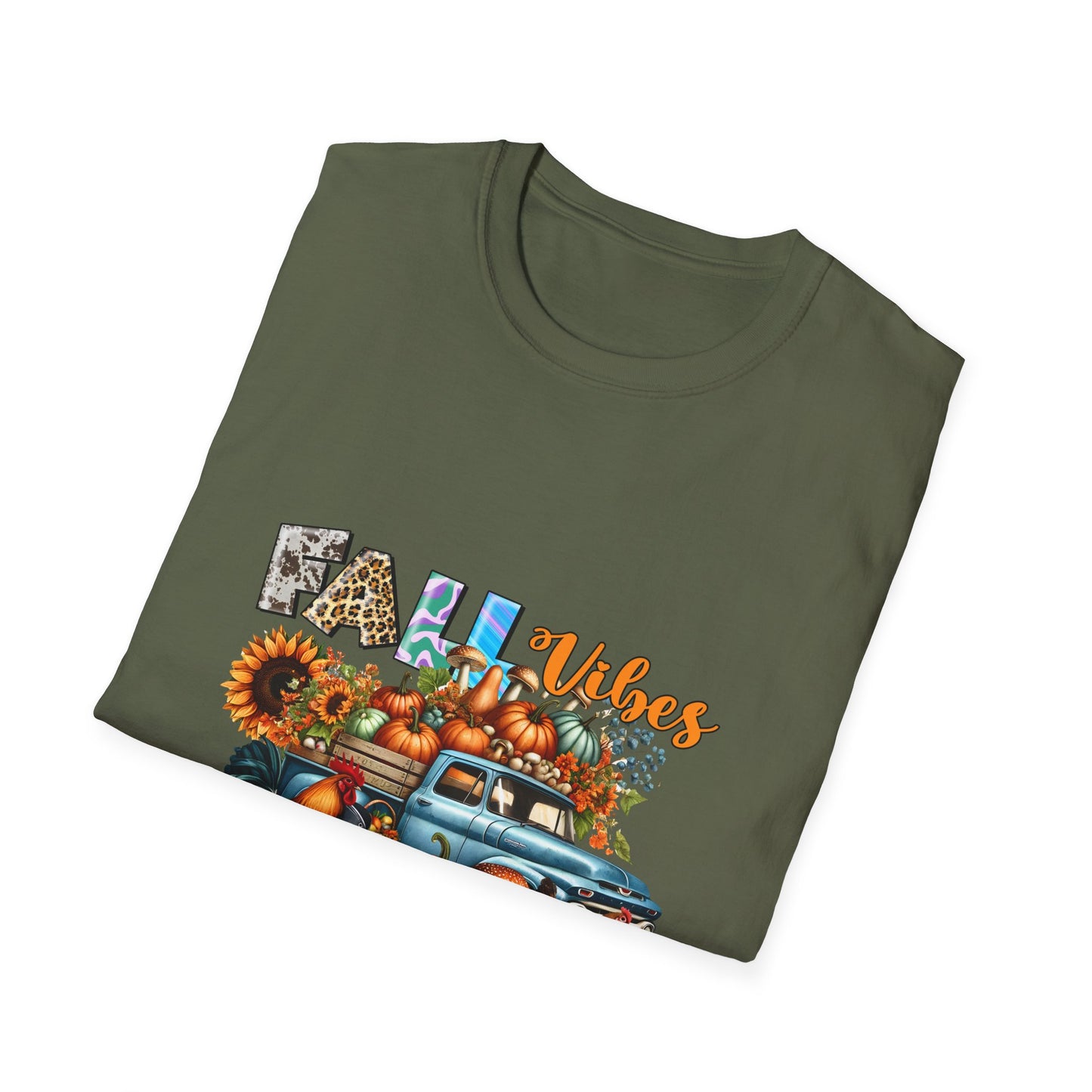 Fall Vibes Farm Unisex Softstyle T-Shirt - Perfect for Autumn Celebrations