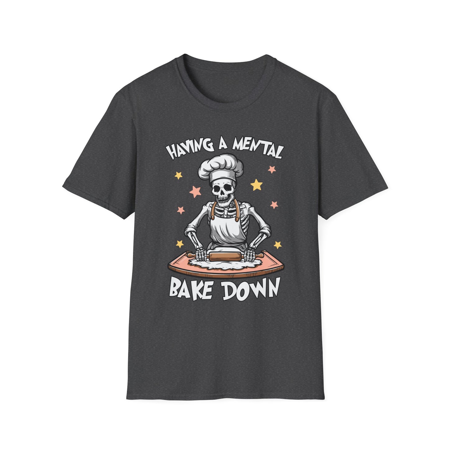 Funny Skeleton Chef T-Shirt - "Having a Mental Bake Down" - Halloween & Baking Lovers