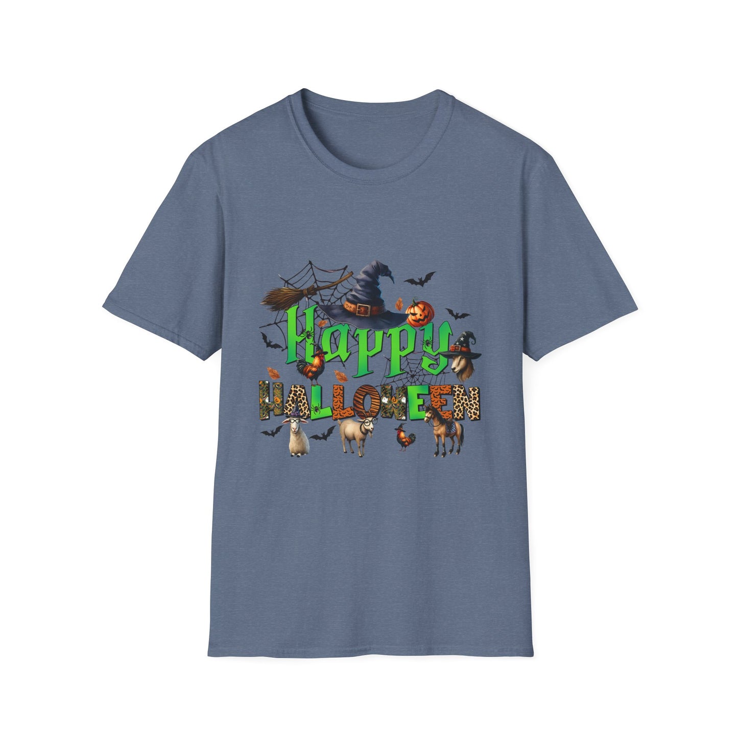 Happy Halloween  Fall FarmUnisex Softstyle T-Shirt - "Happy Halloween" Design