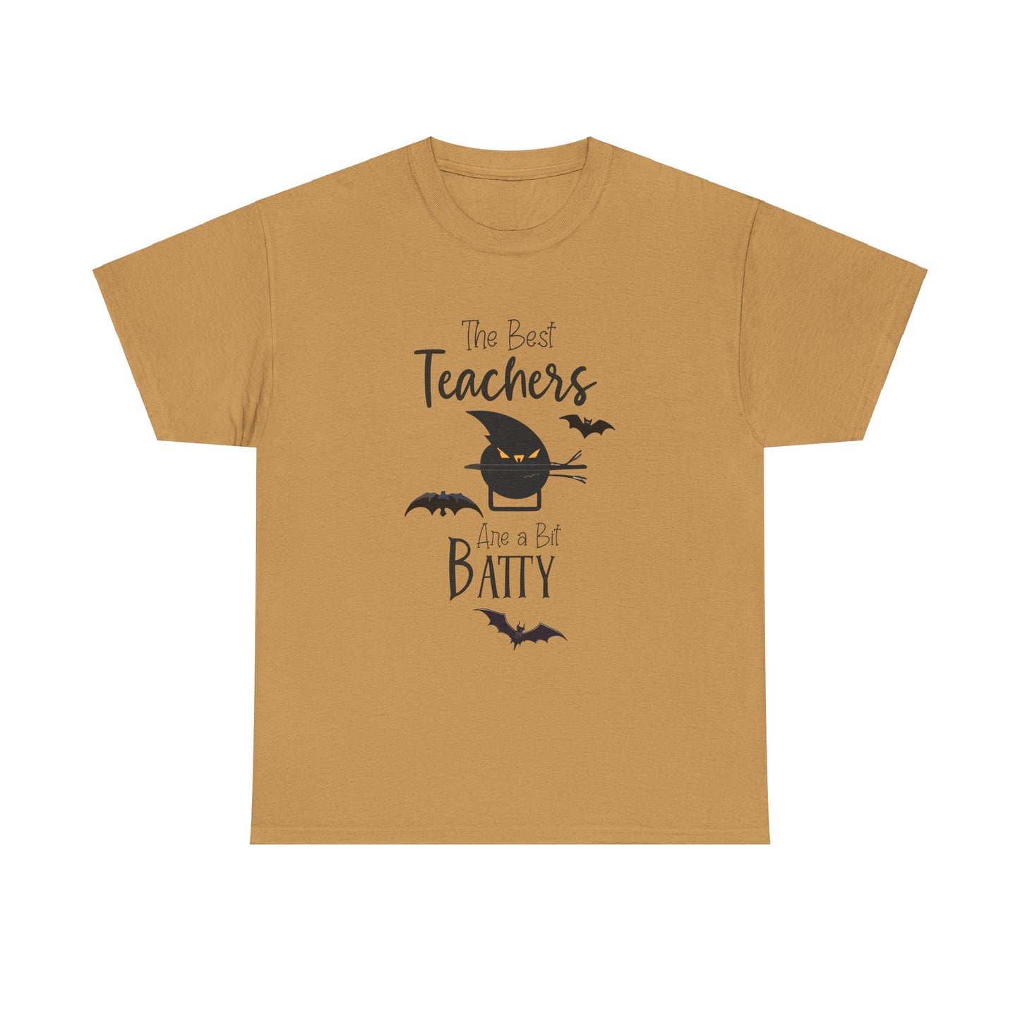 "The Best Teachers Are a Bit Batty" Unisex Heavy Cotton Tee - Fun Halloween School Teacher Shirt