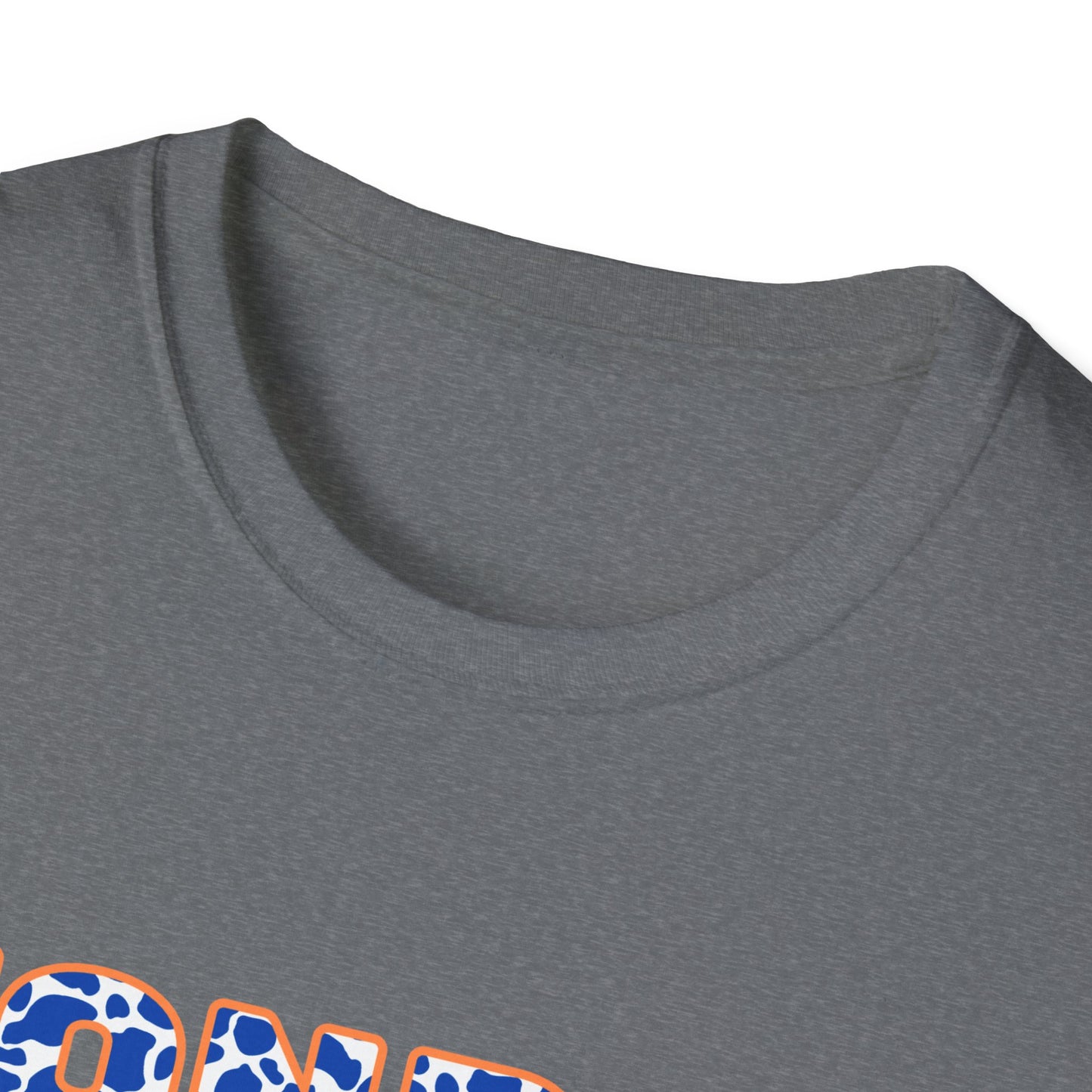 Monroe Graphic Blue Cow Print Unisex Softstyle T-Shirt - Casual Everyday Wear