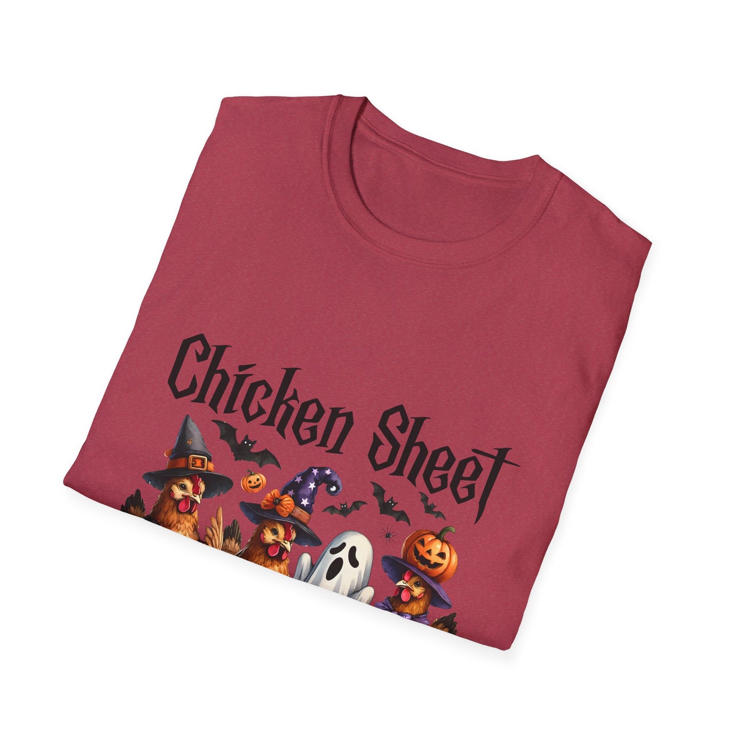 Funny Chicken Sheet Halloween Unisex Softstyle T-Shirt