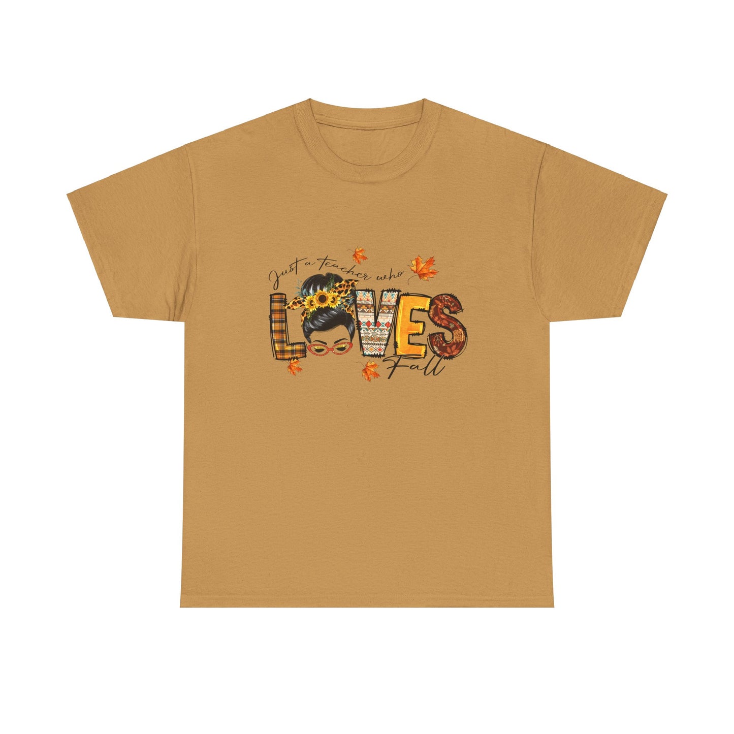 Fall Vibes Unisex Heavy Cotton Tee - 'Loves Fall' Floral Design