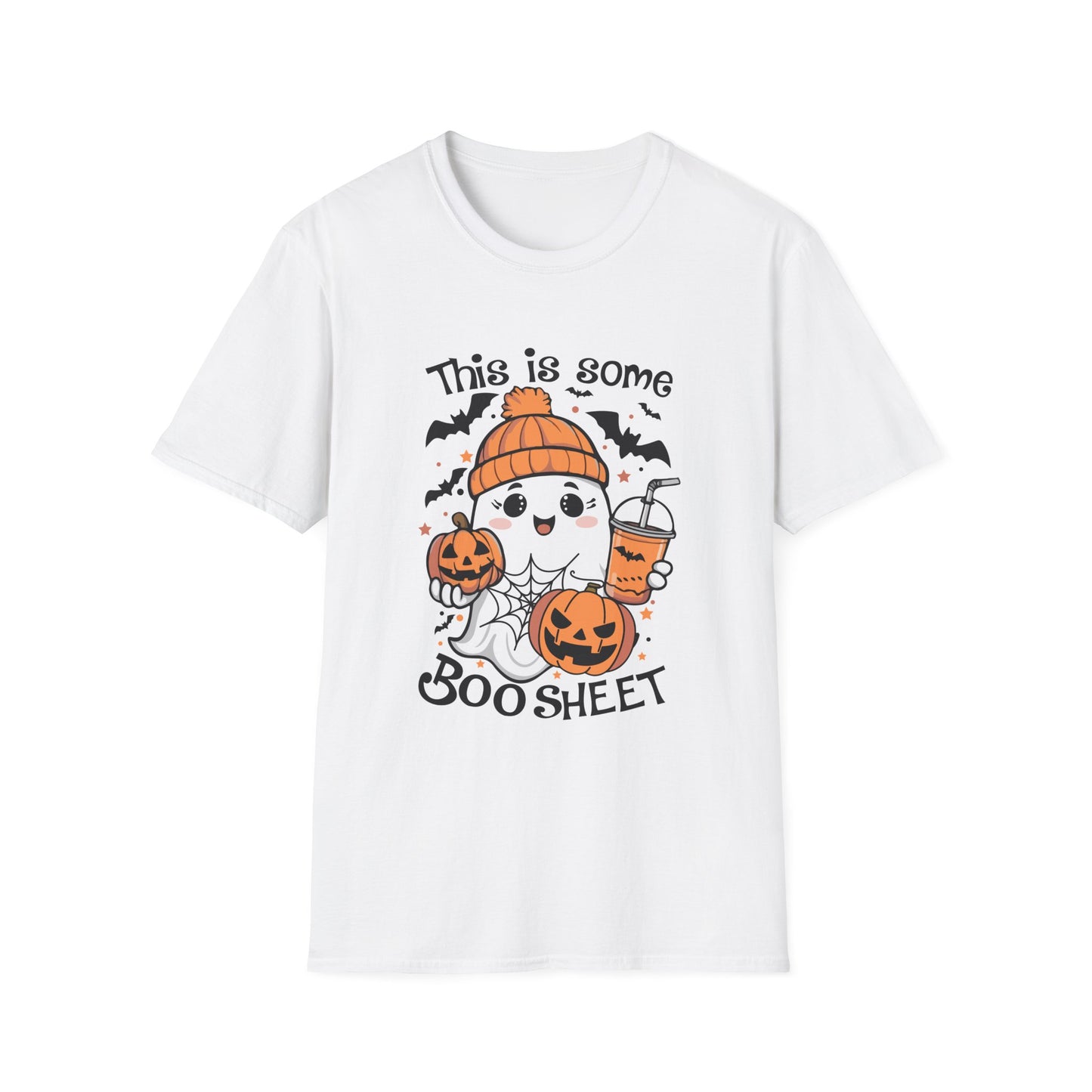 Halloween Cute Ghost Tee - "This is Some Boo Sheet" Unisex Softstyle T-Shirt