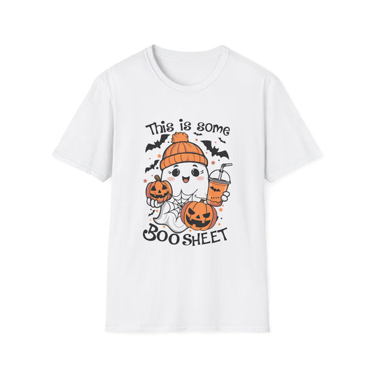 Halloween Cute Ghost Tee - "This is Some Boo Sheet" Unisex Softstyle T-Shirt