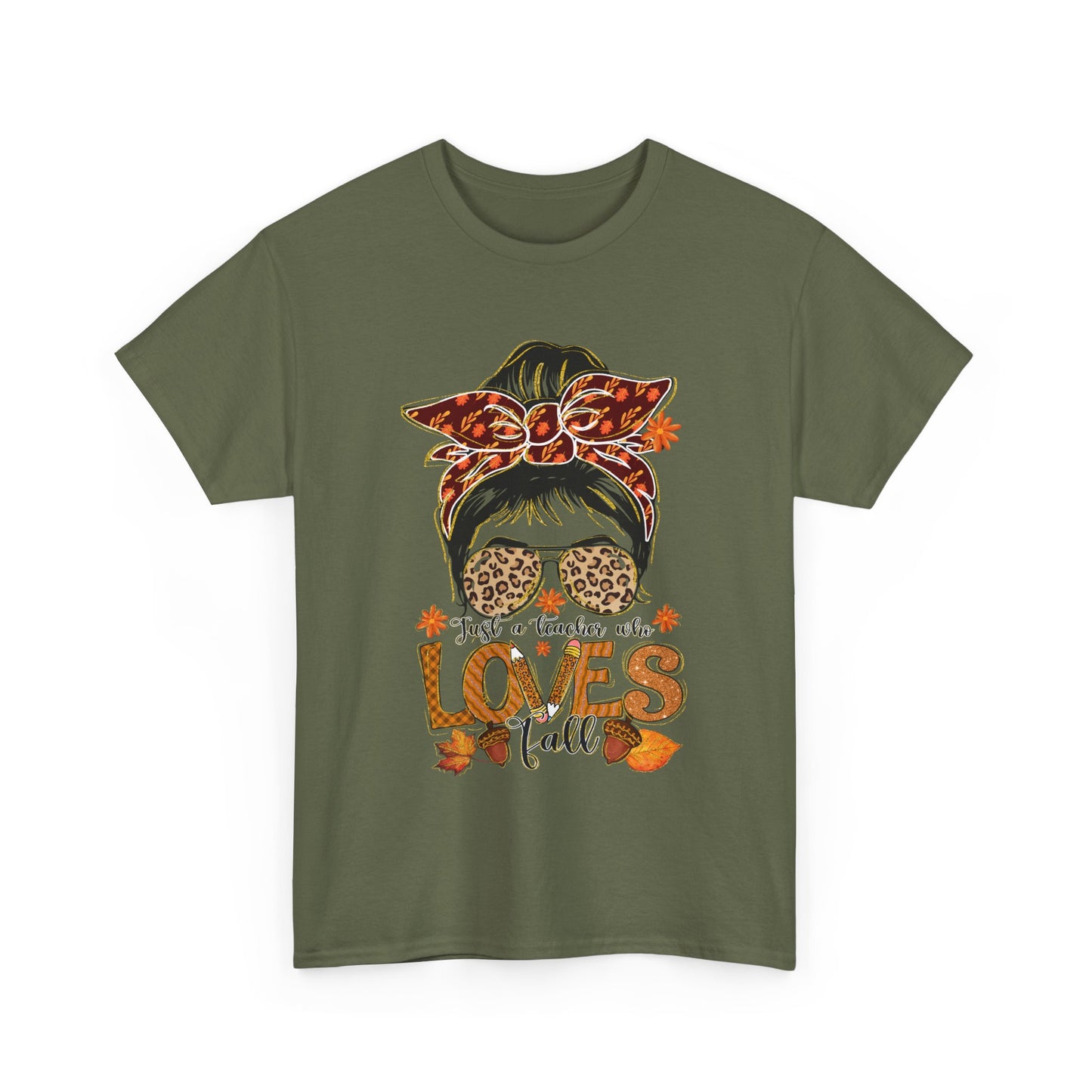 Fall Vibes Teacher Unisex Heavy Cotton Tee - "She Loves Fall" Design