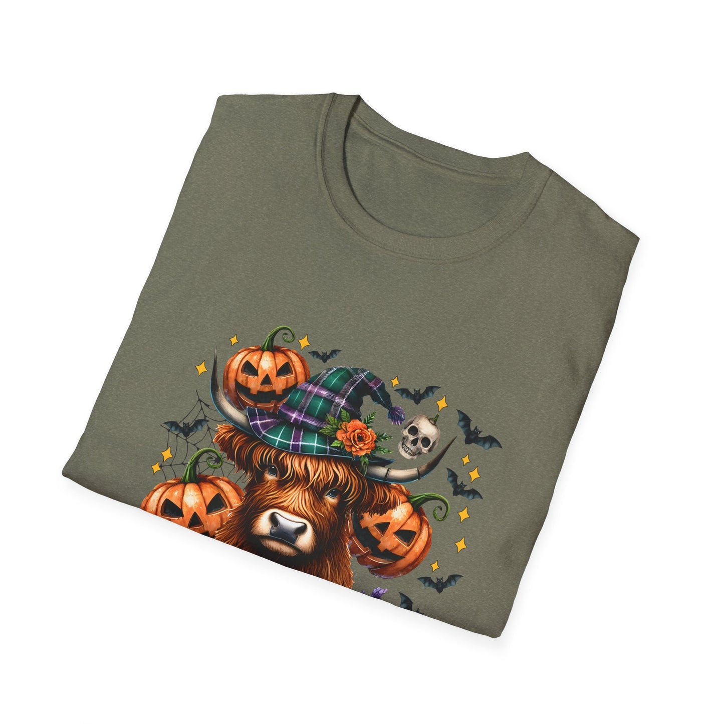 Halloween Cow Halloween Y'all Unisex Softstyle T-Shirt - Cute & Cozy for Fall Celebrations