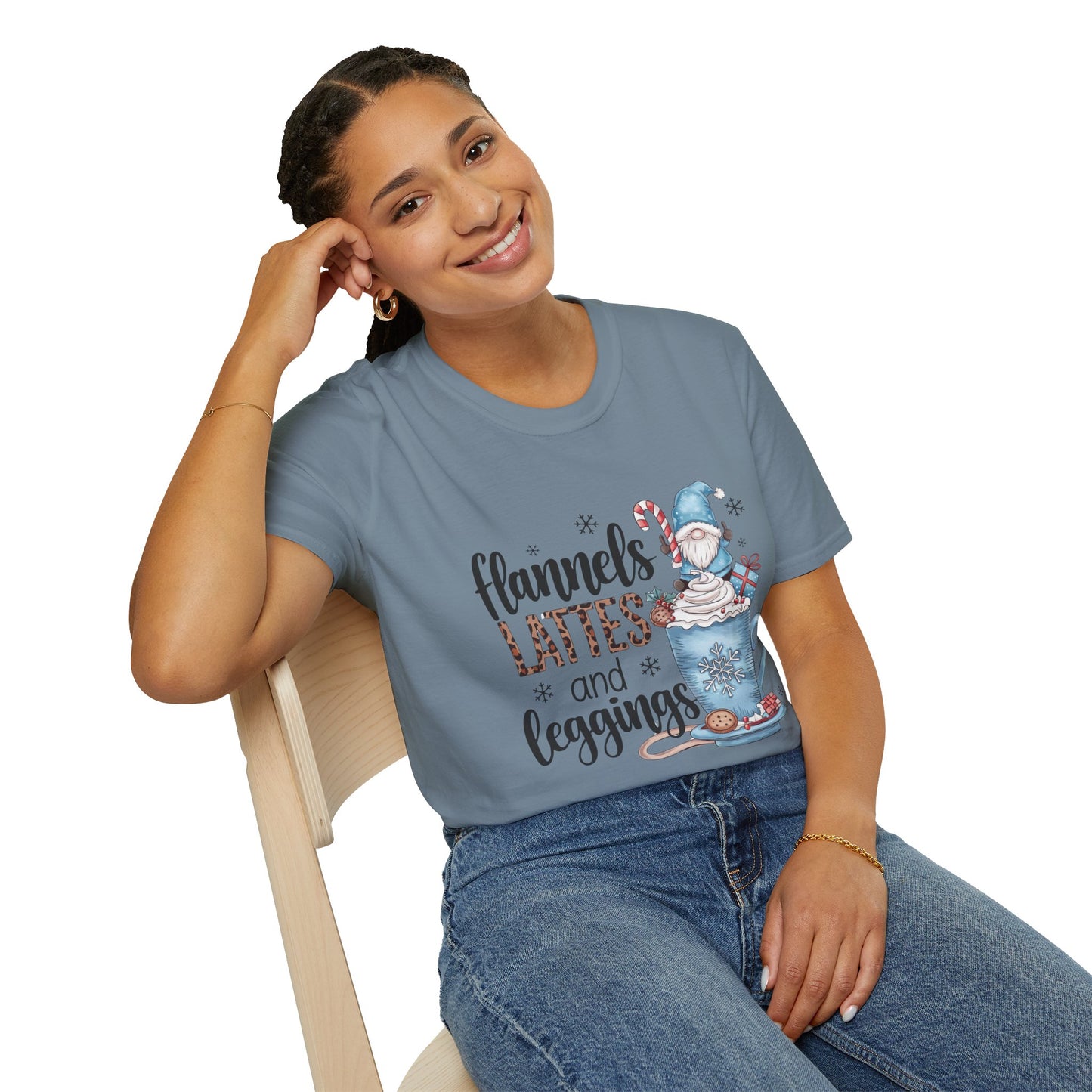 Cozy Flannels, Lattes & Leggings Winter Holiday Unisex T-Shirt