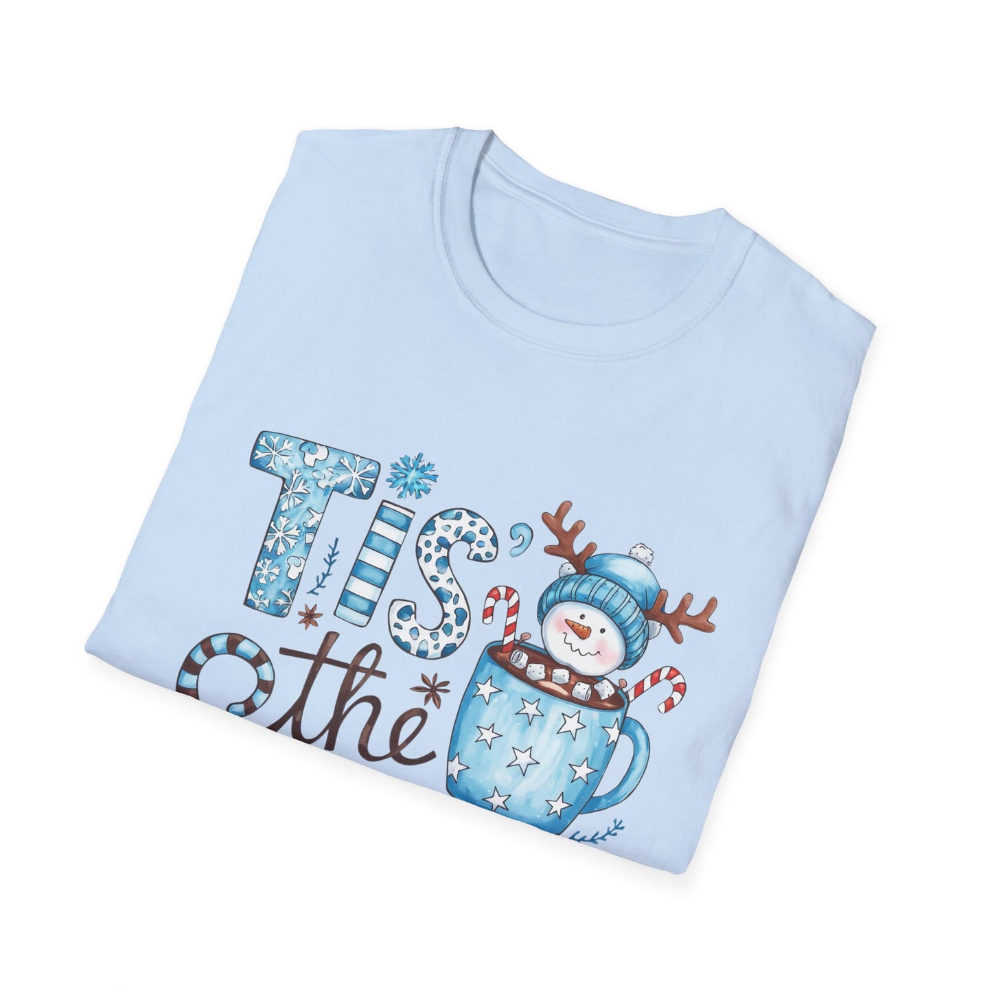 'Tis the Season Unisex Softstyle T-Shirt - Festive Holiday Tee with Snowman Design