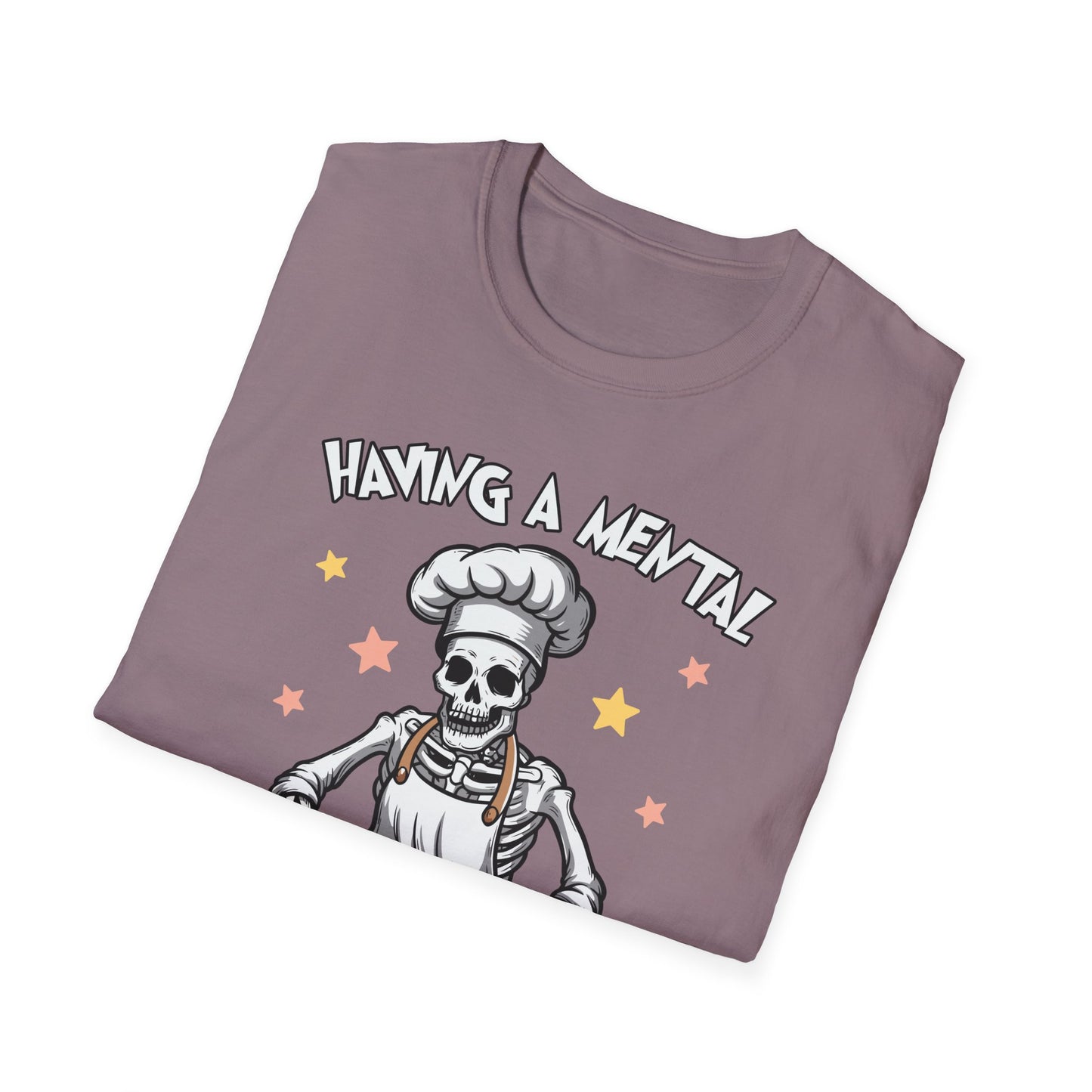 Funny Skeleton Chef T-Shirt - "Having a Mental Bake Down" - Halloween & Baking Lovers