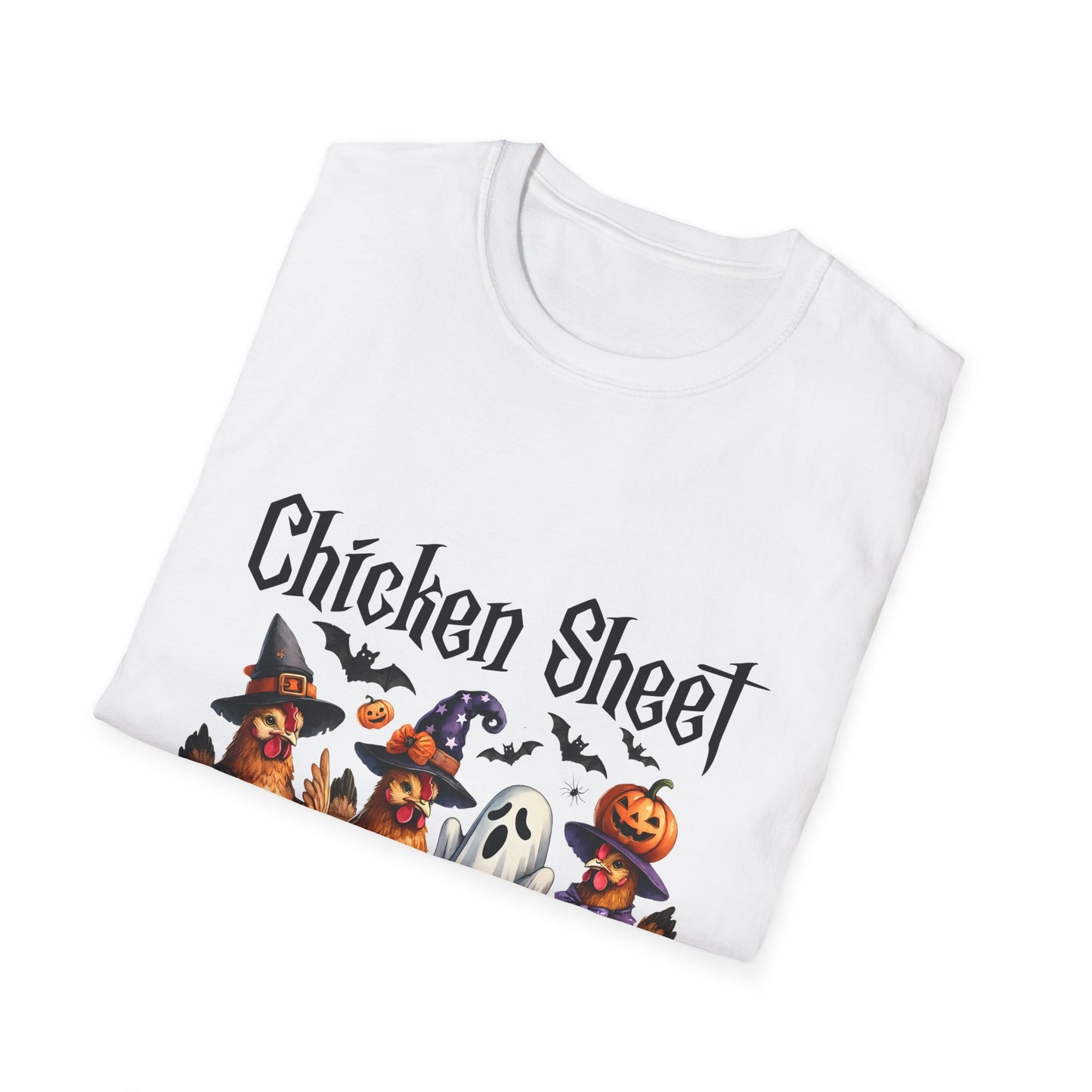 Funny Chicken Sheet Halloween Unisex Softstyle T-Shirt