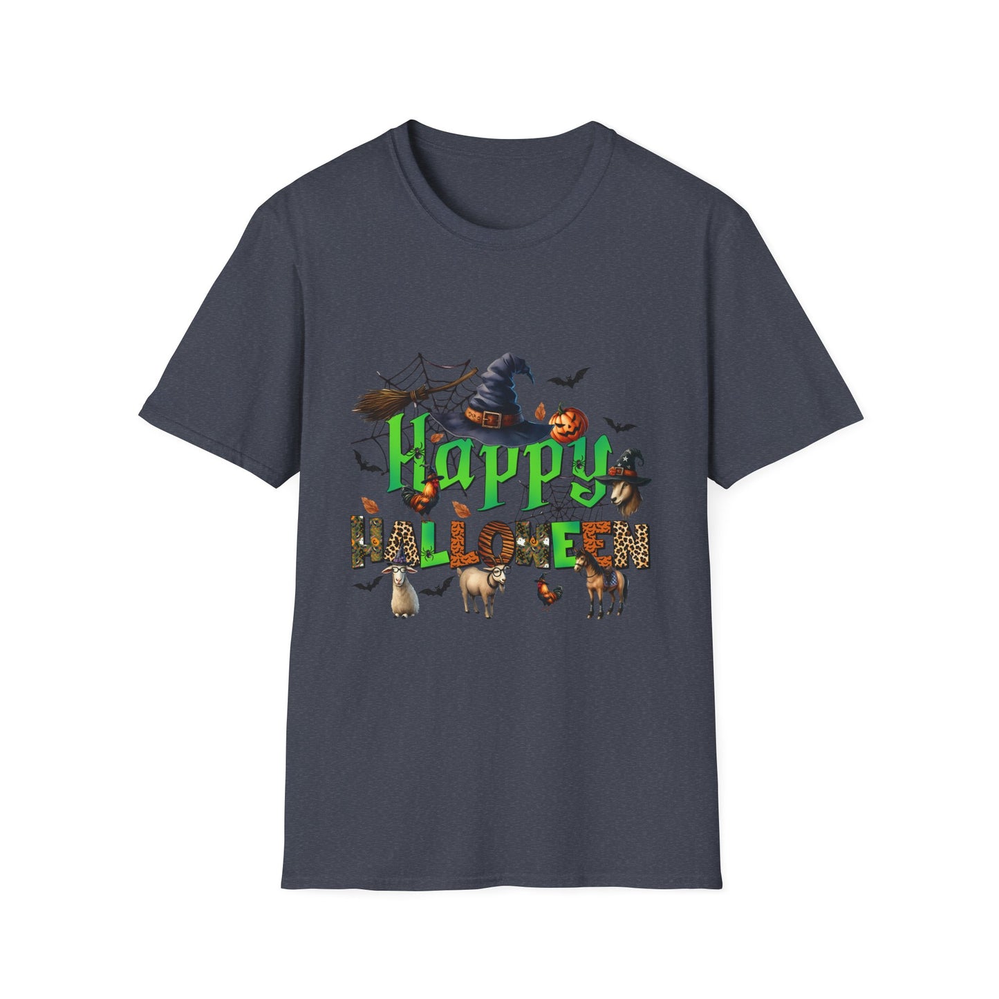 Happy Halloween  Fall FarmUnisex Softstyle T-Shirt - "Happy Halloween" Design