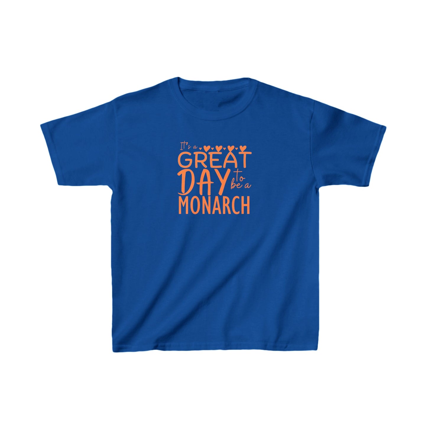Kids It's a Great Day to be a Monarch Orange Heavy Cotton Tee