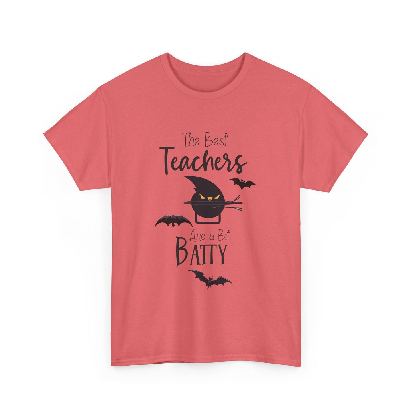 "The Best Teachers Are a Bit Batty" Unisex Heavy Cotton Tee - Fun Halloween School Teacher Shirt