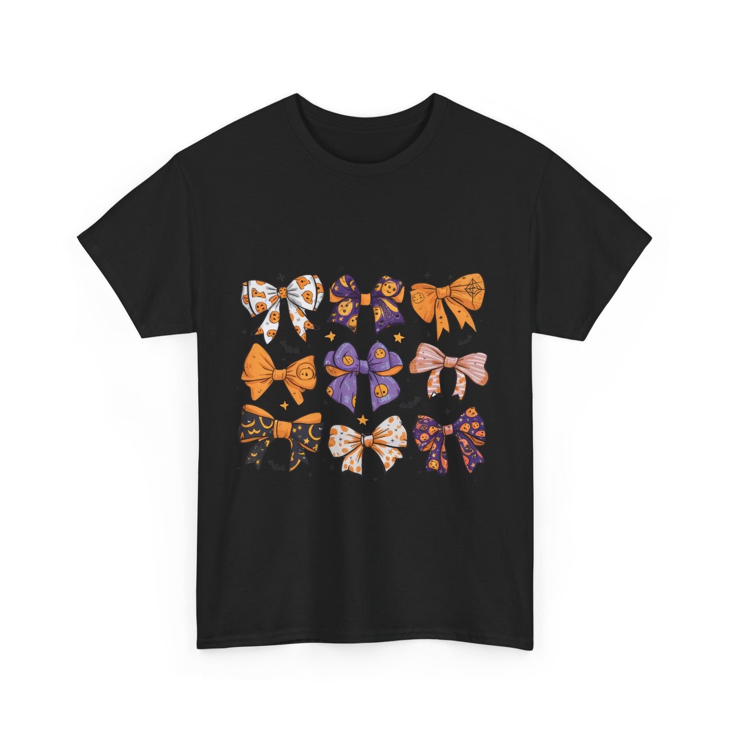 Halloween Bow Pattern School Teacher Unisex Heavy Cotton Tee