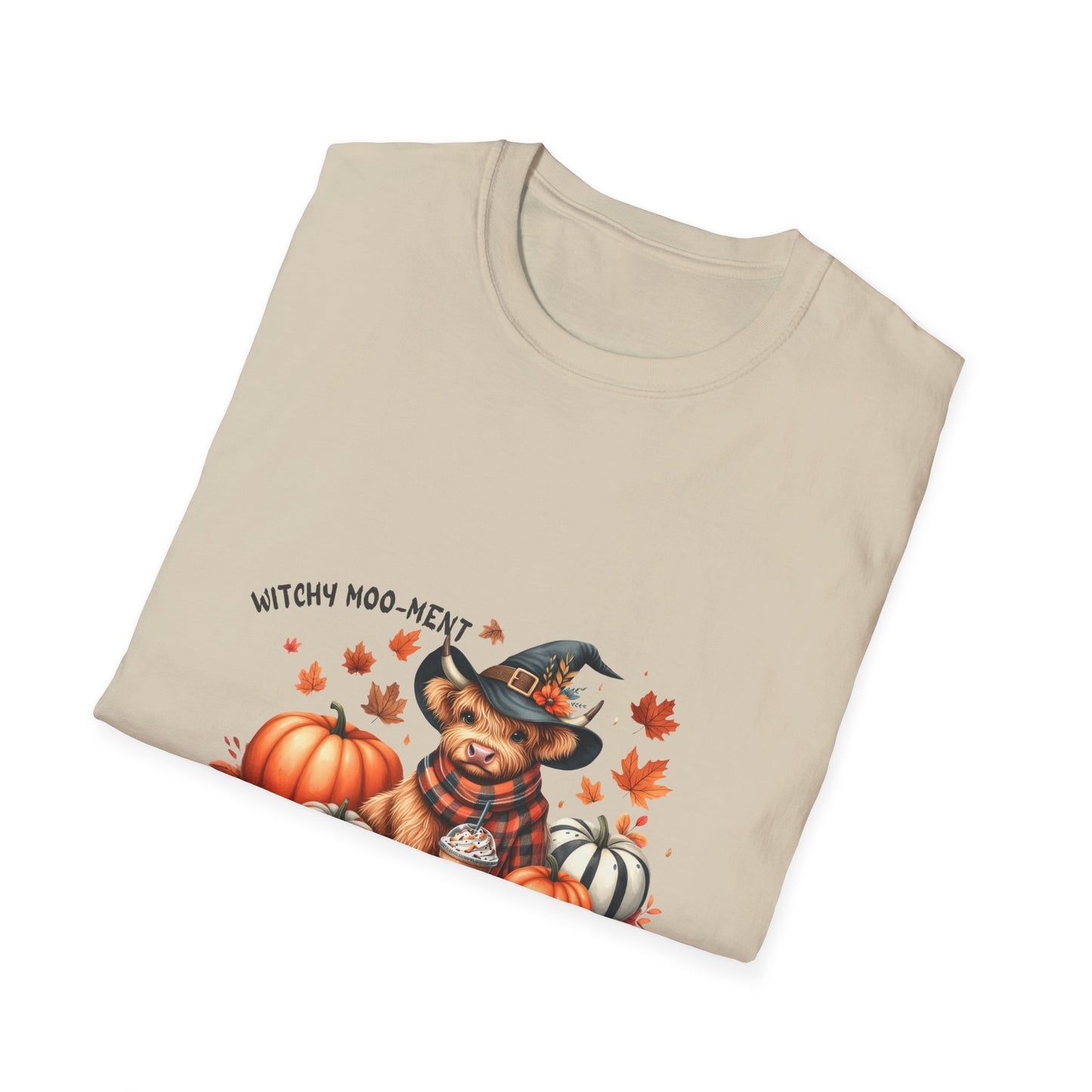 Halloween Cow Witch Moo-Ment Pumpkin Unisex Softstyle T-Shirt